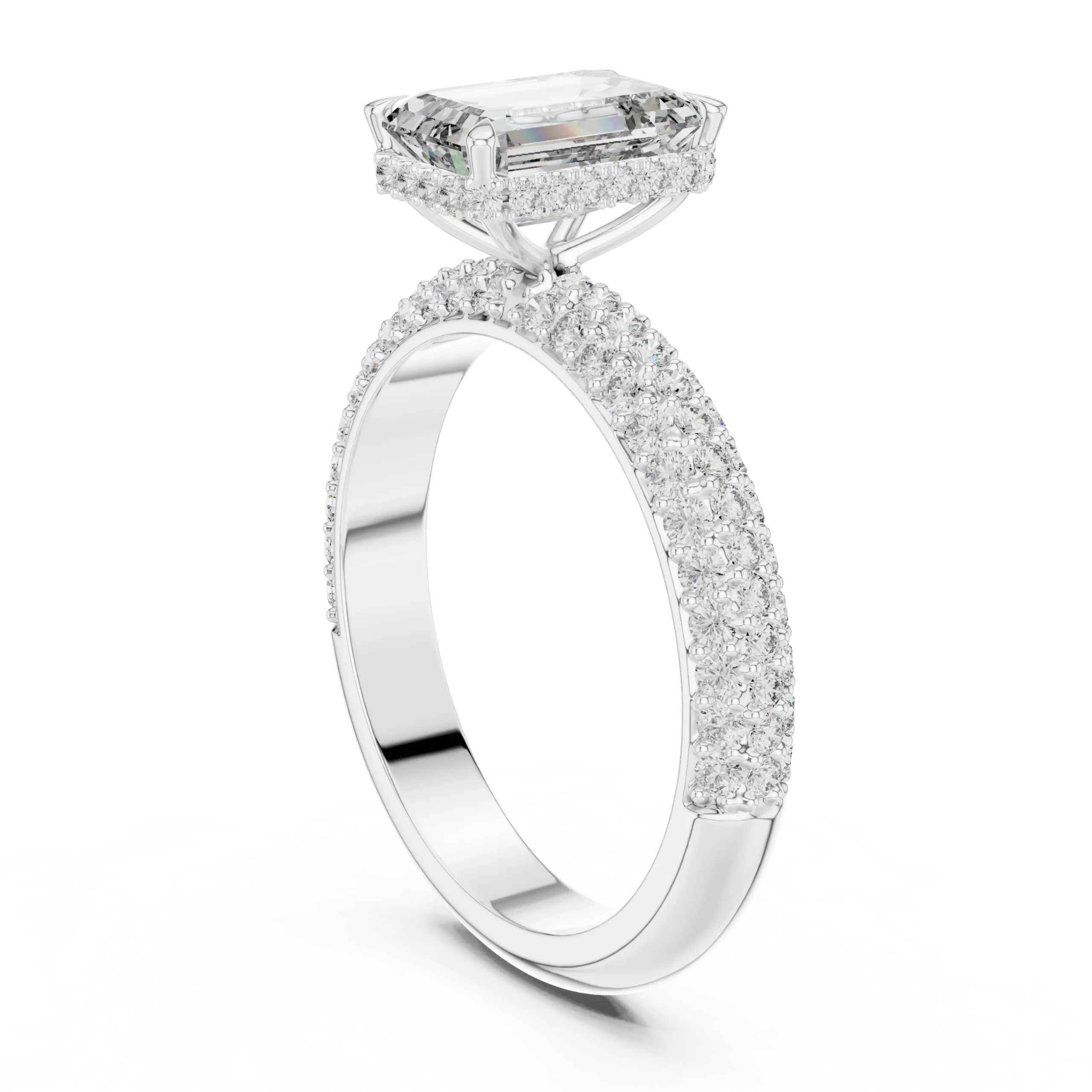 Emera Faceted Prong Set Diamond Ring - Image 4
