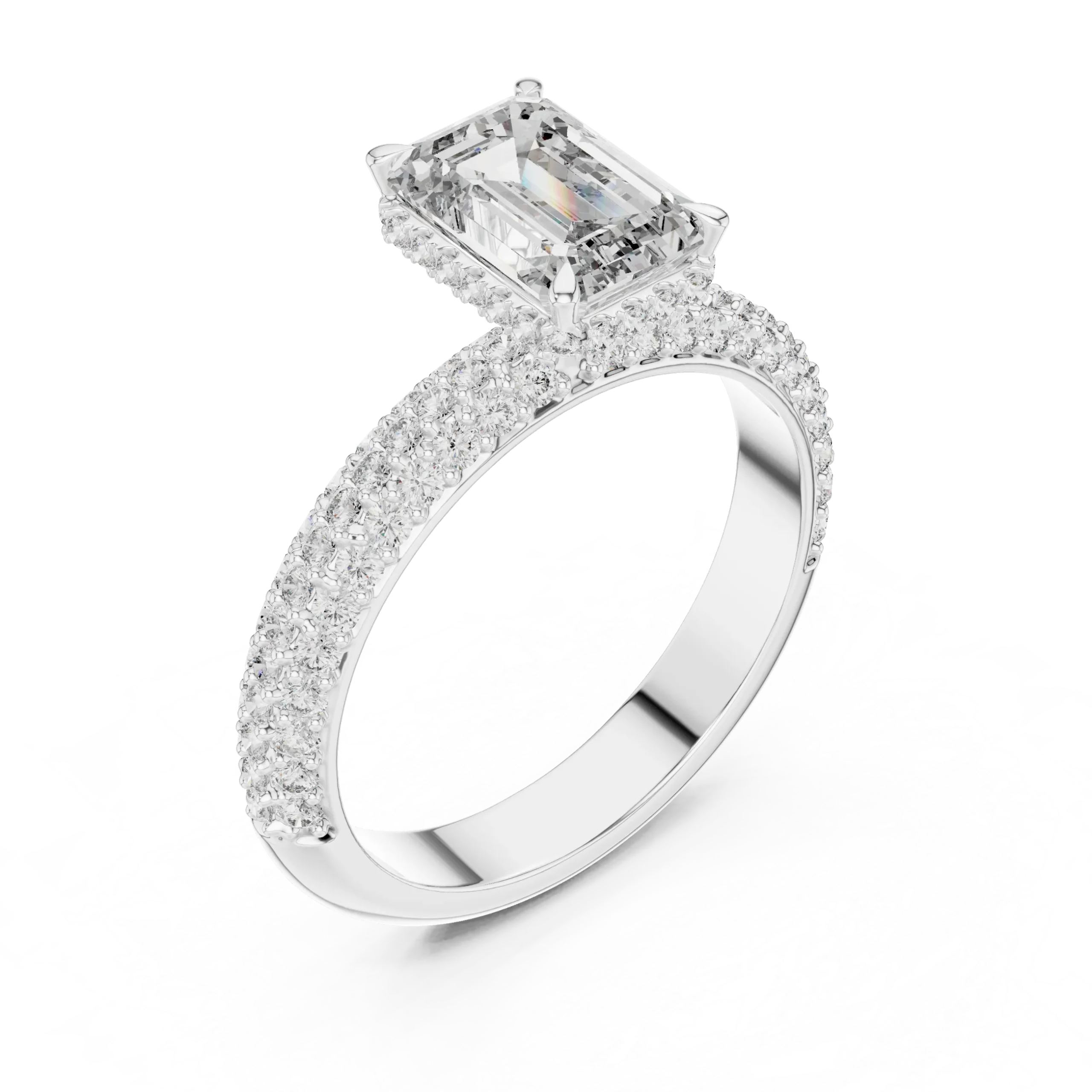 Emera Faceted Prong Set Diamond Ring