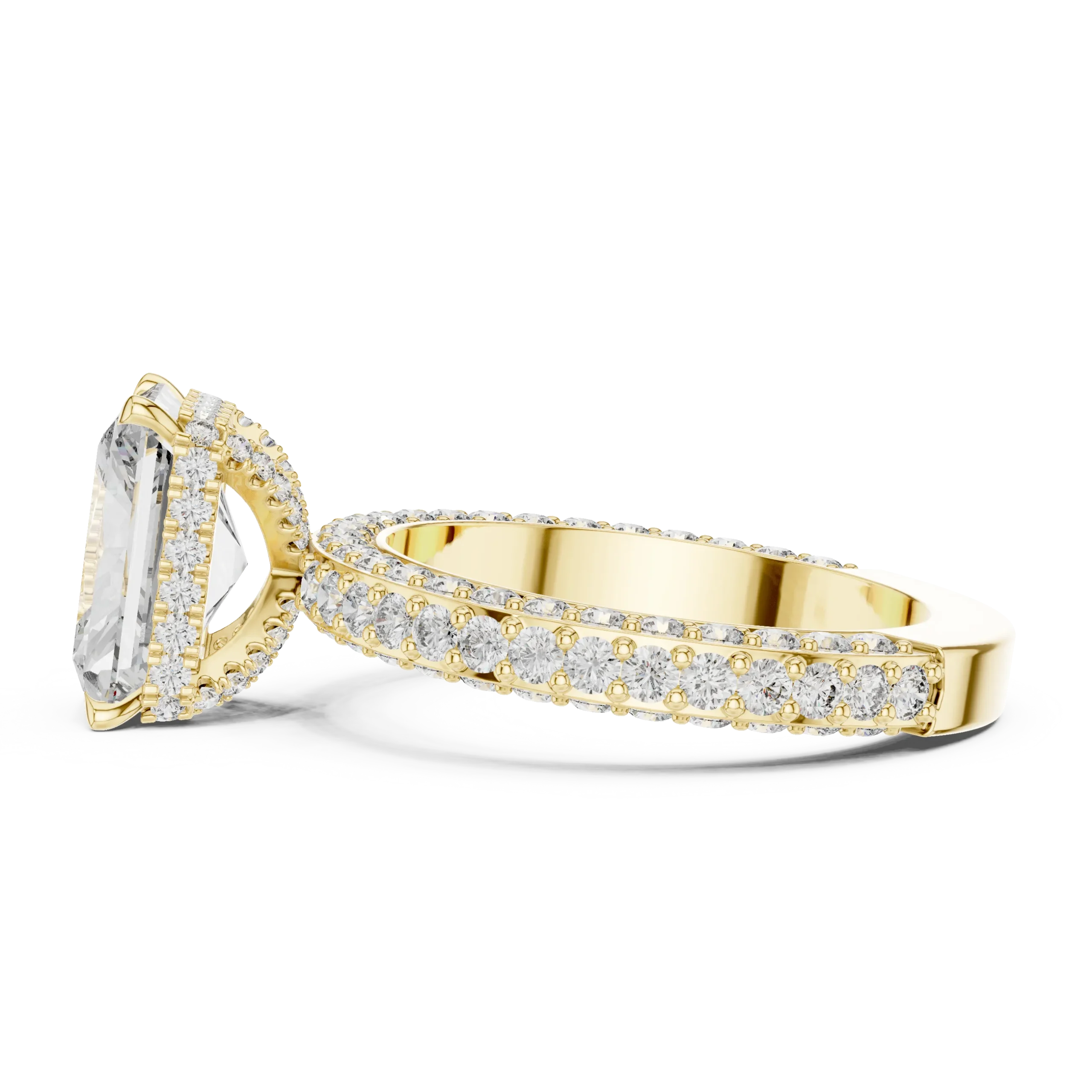Arielle Dome Halo Diamond Engagement Ring - Image 5