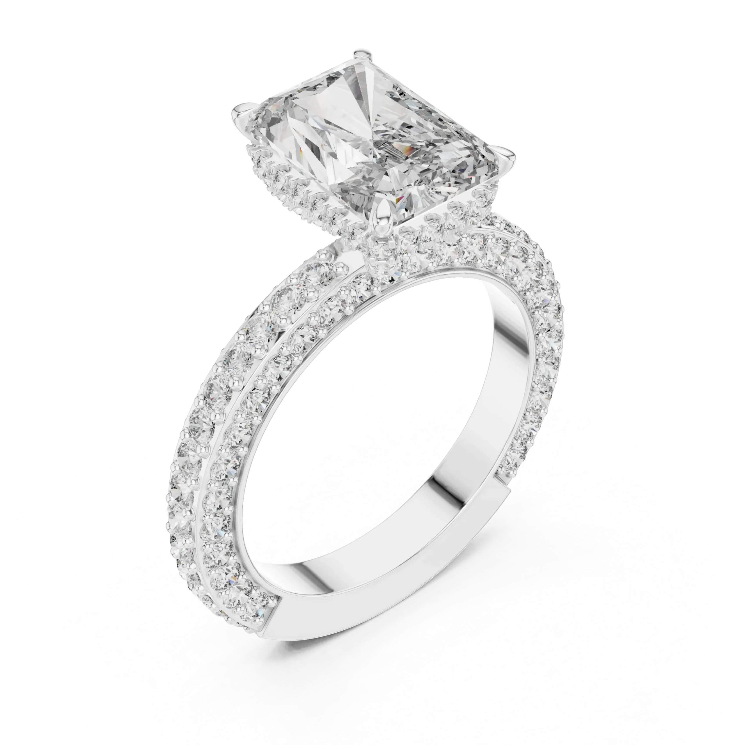 Arielle Dome Halo Diamond Engagement Ring - Image 3