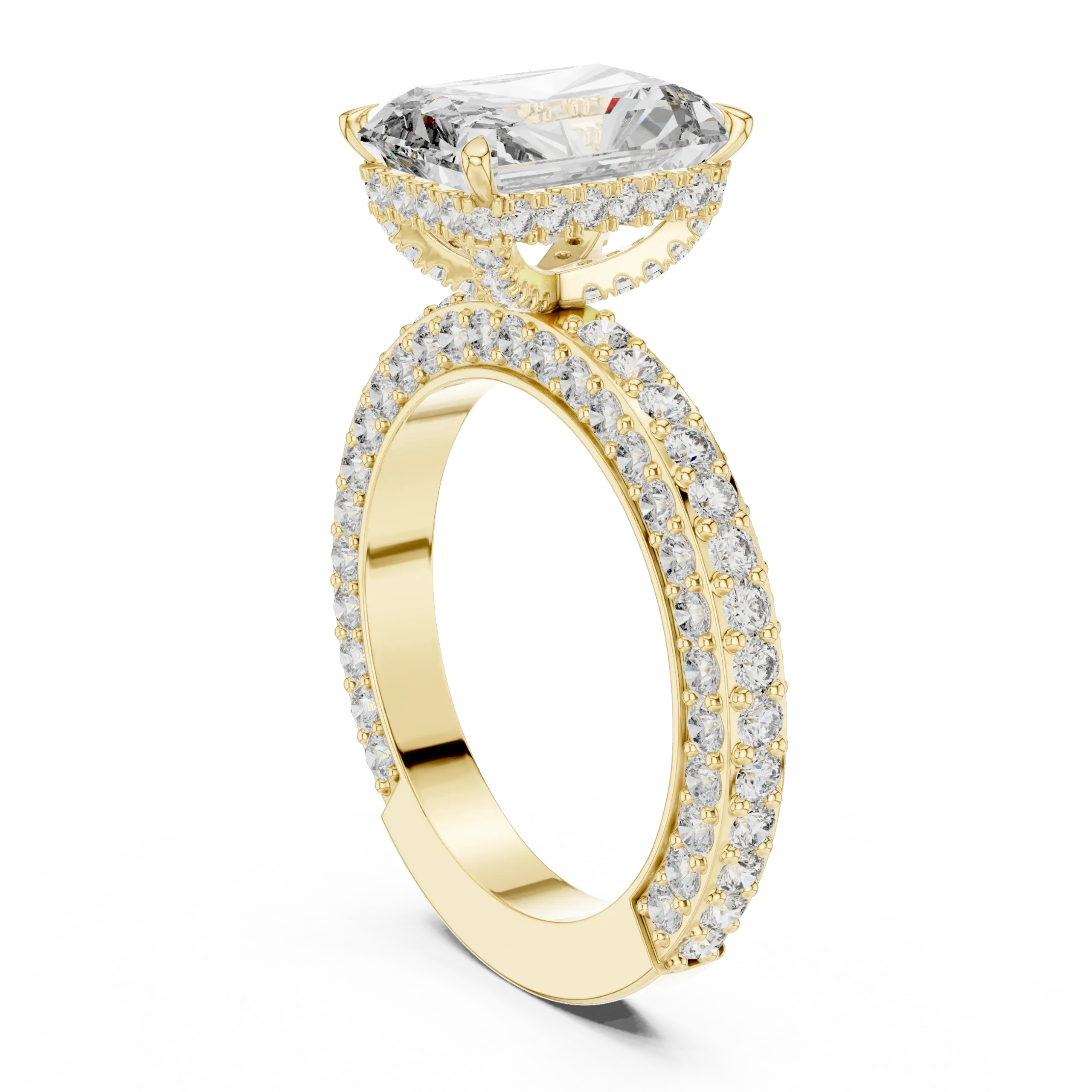 Arielle Dome Halo Diamond Engagement Ring - Image 4