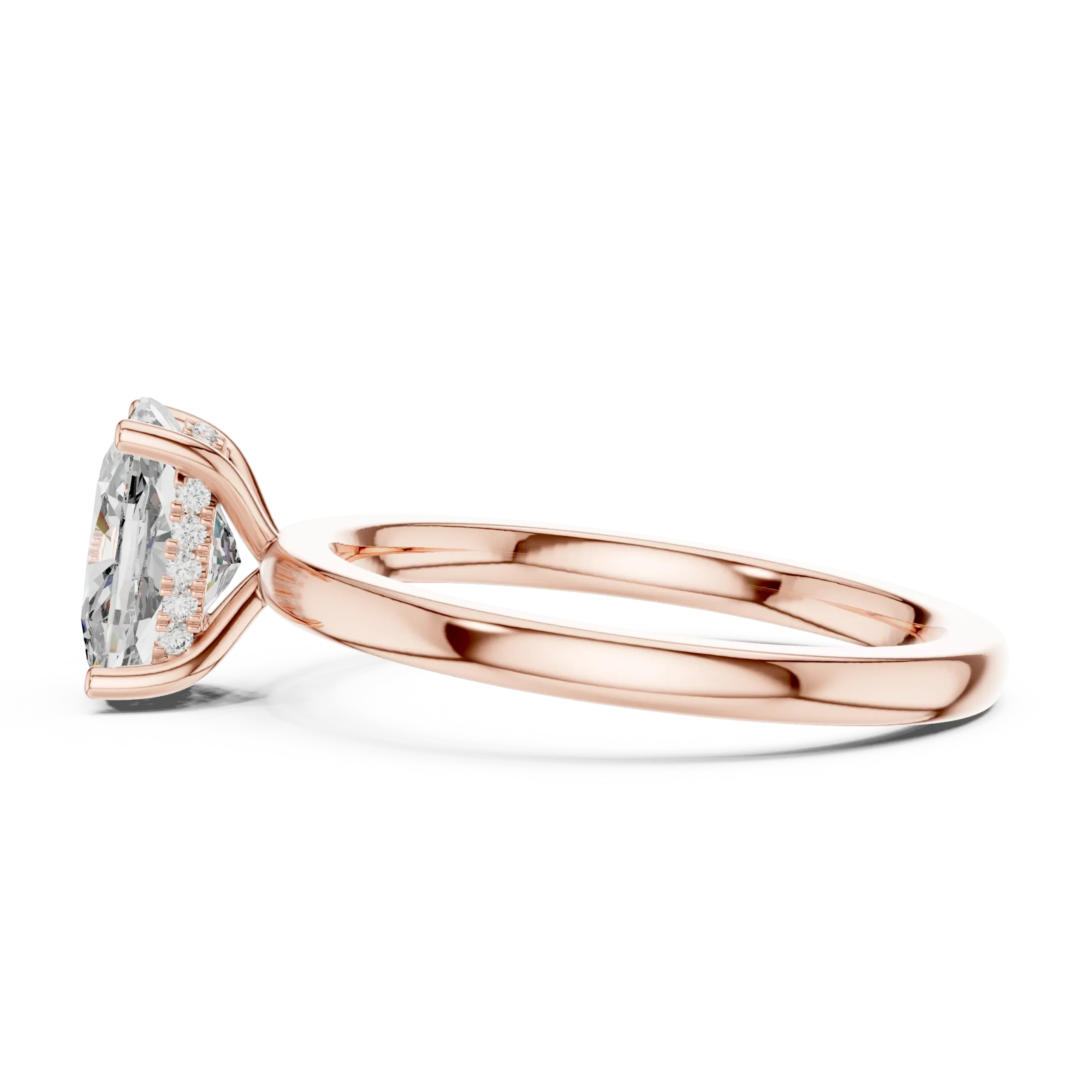 Rosaria Oval Hidden Halo Diamond Ring - Image 6