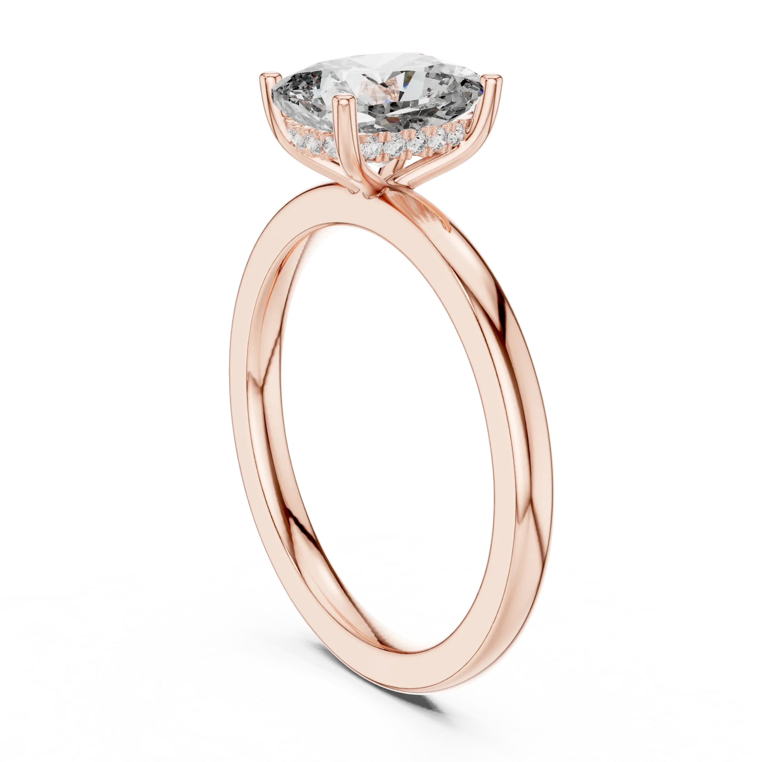 Rosaria Oval Hidden Halo Diamond Ring - Image 4