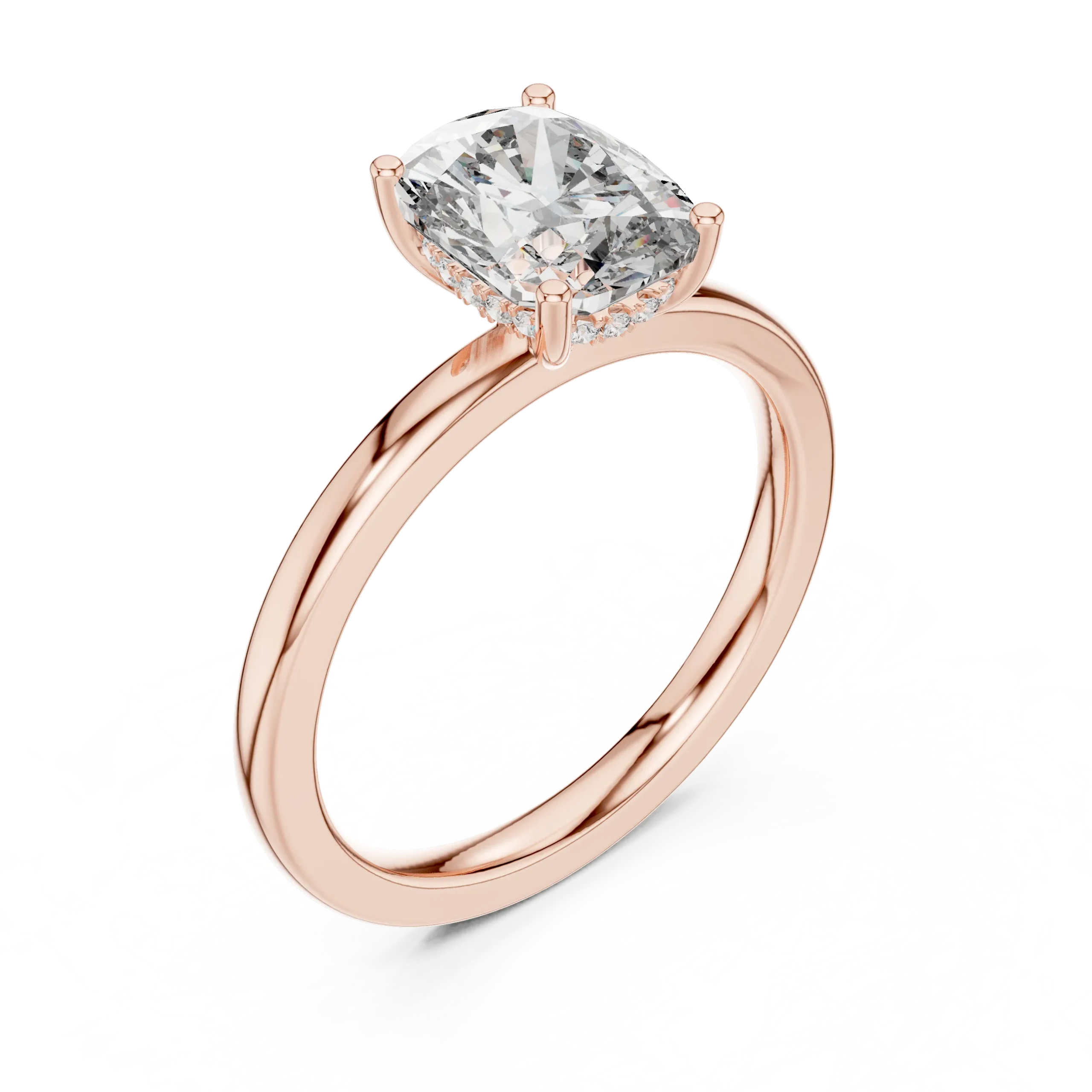 Rosaria Oval Hidden Halo Diamond Ring