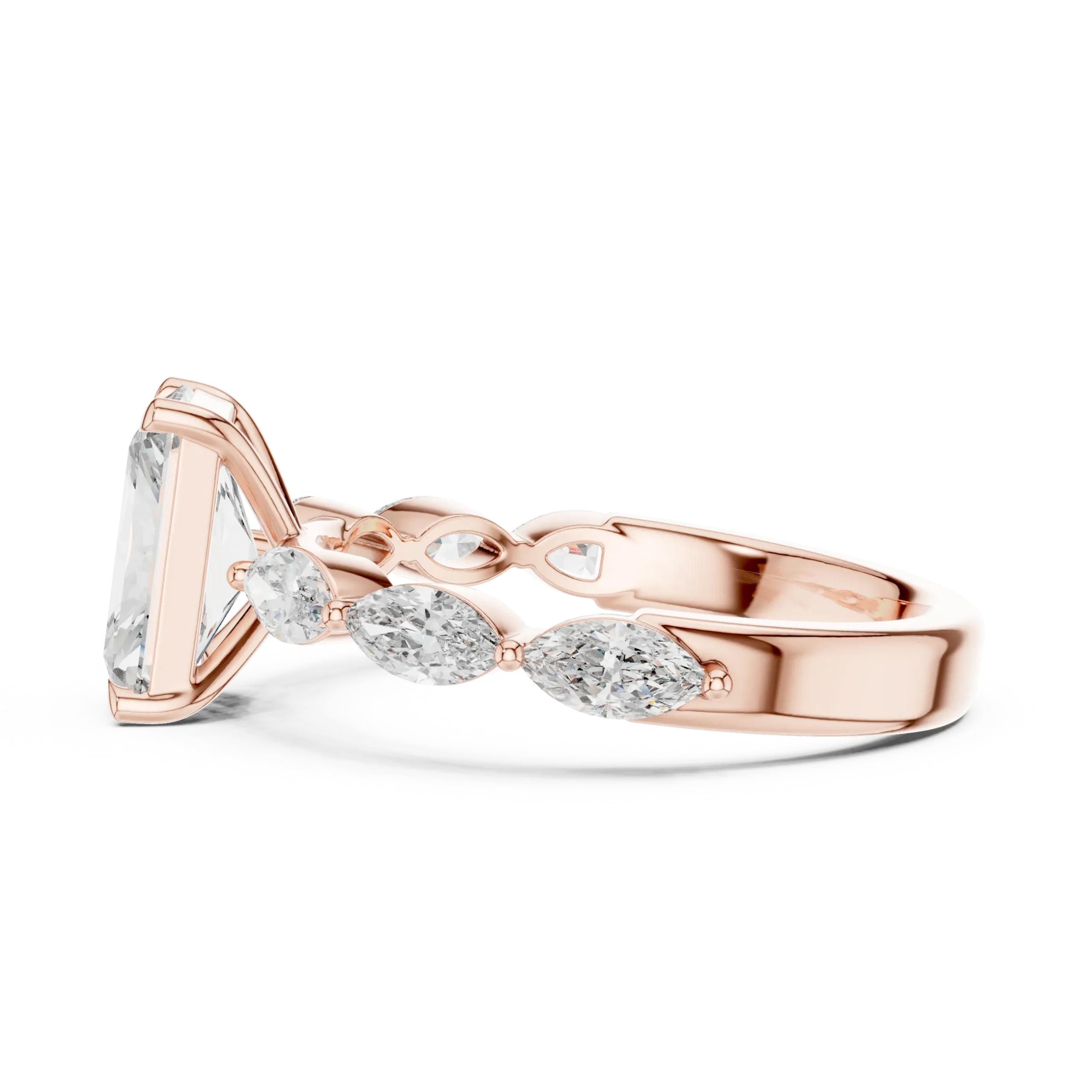 Kitaria Marquise Side Stone Engagement Ring - Image 5