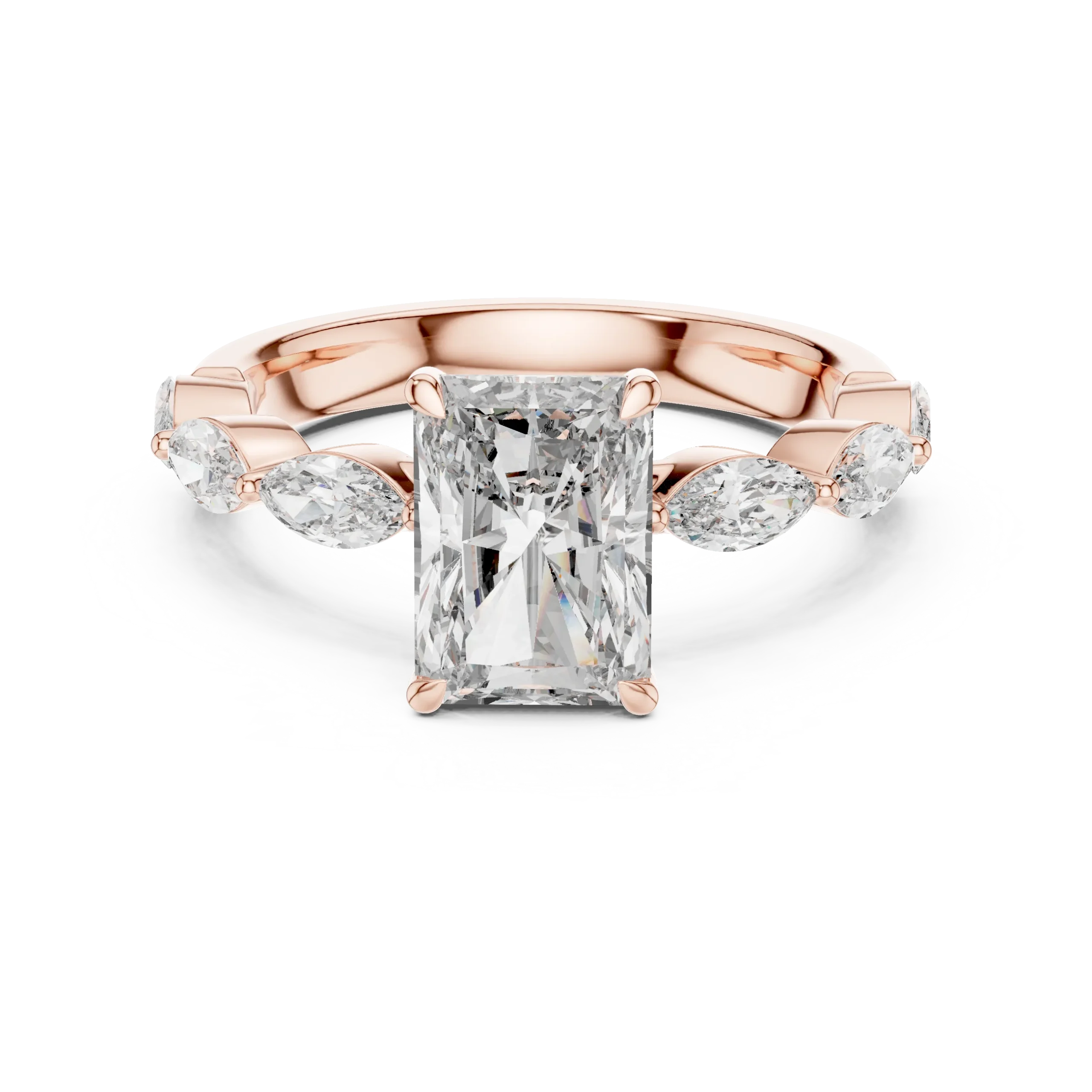 Kitaria Marquise Side Stone Engagement Ring - Image 6