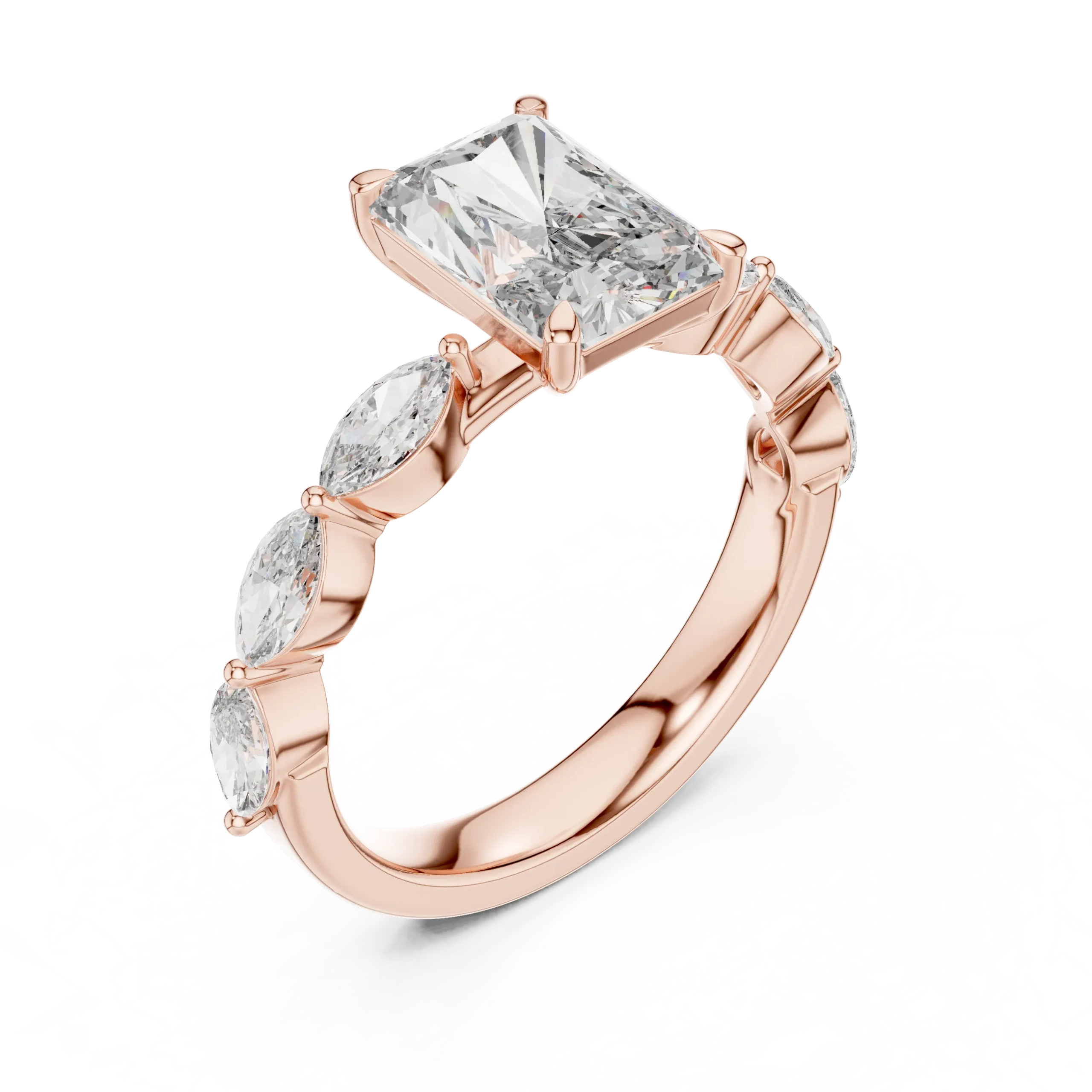 Kitaria Marquise Side Stone Engagement Ring