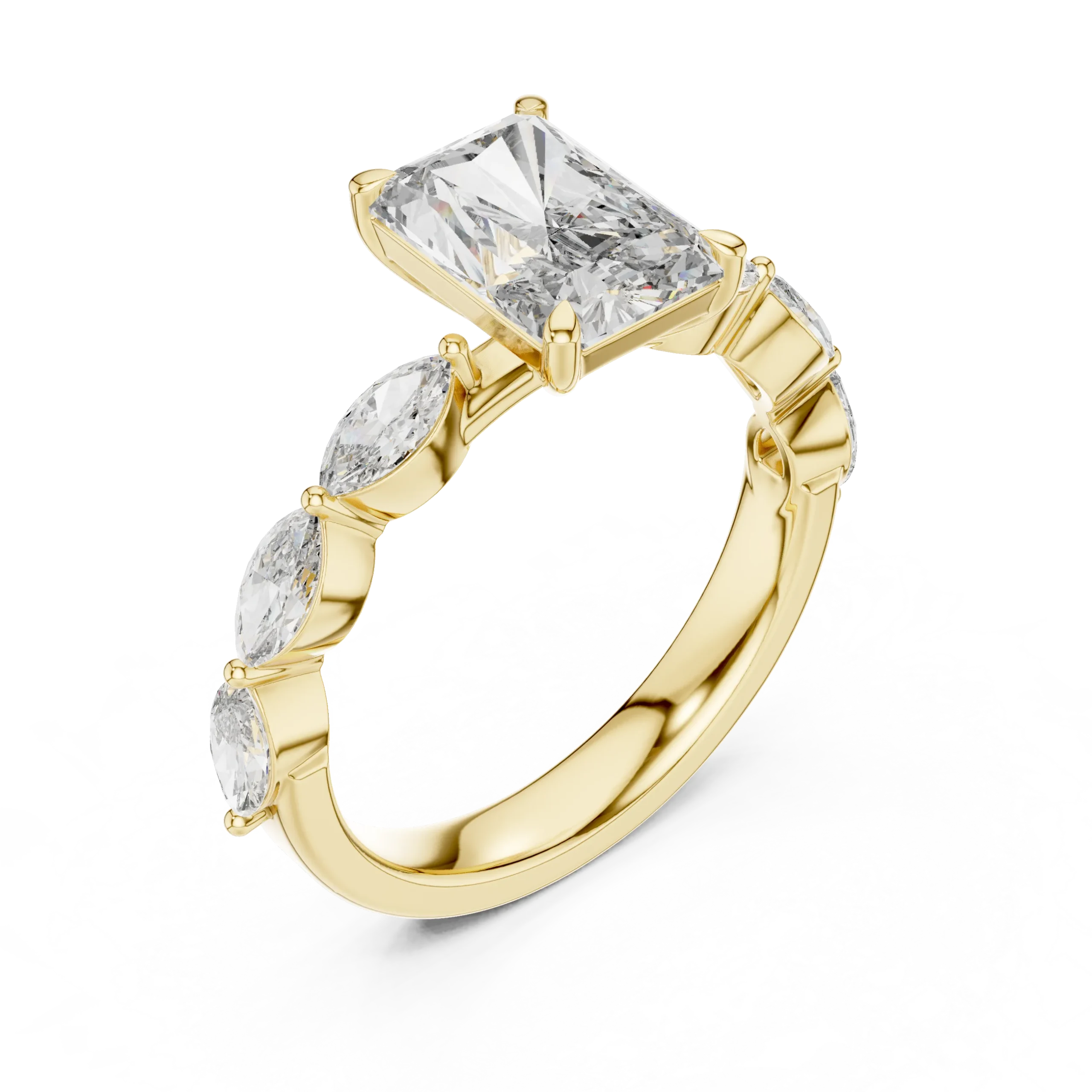 Kitaria Marquise Side Stone Engagement Ring - Image 3