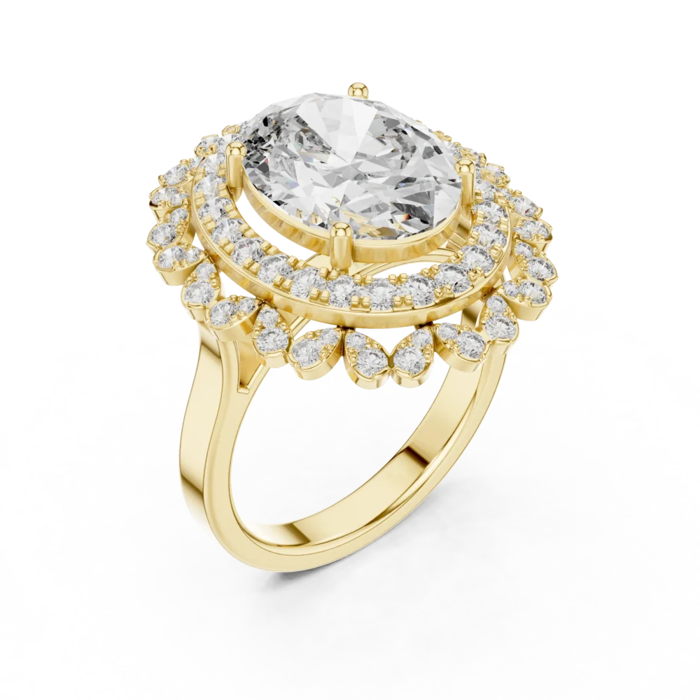 Asterelle Oval Halo Diamond Ring