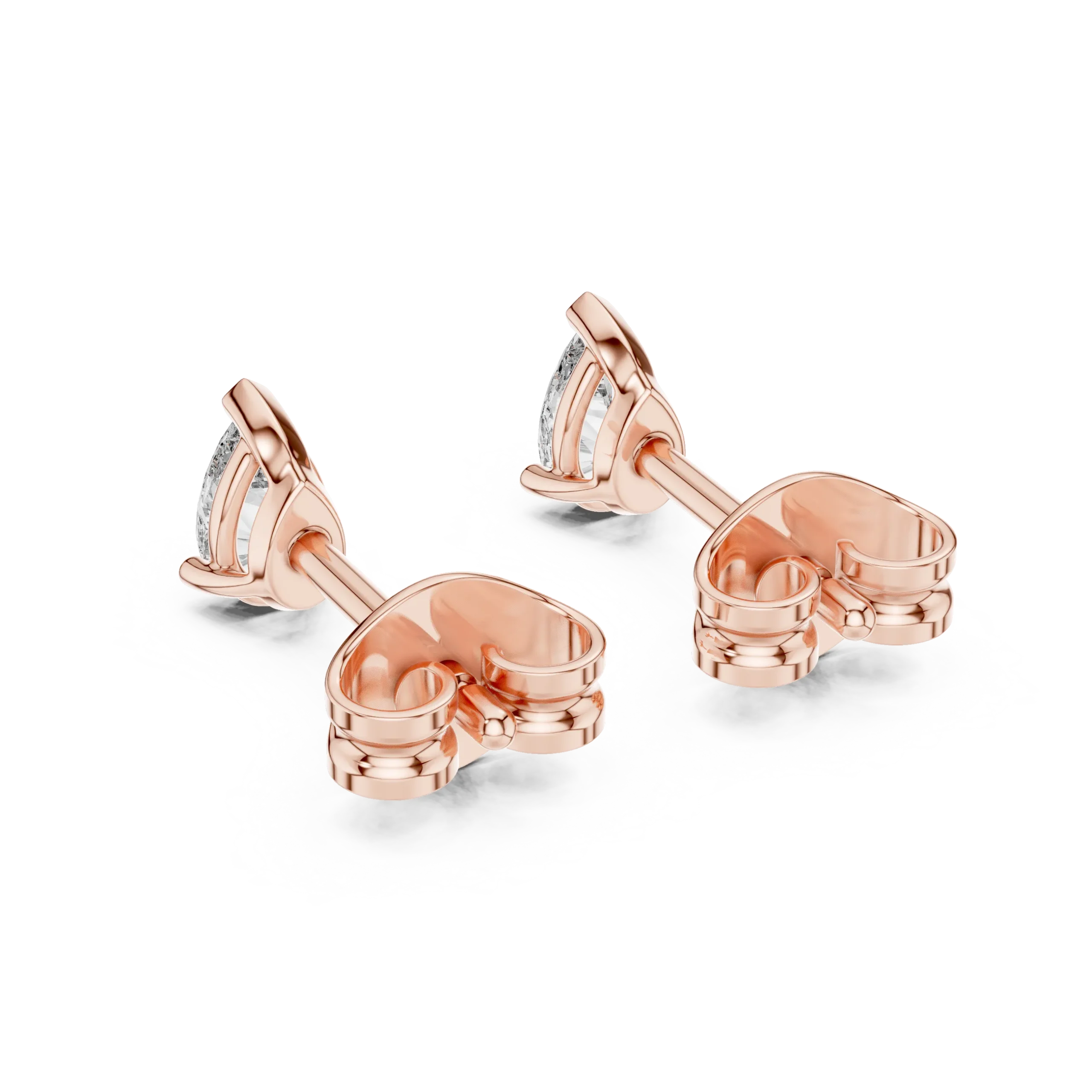 Elaria Grace Pear Diamond Stud Earrings - Image 2