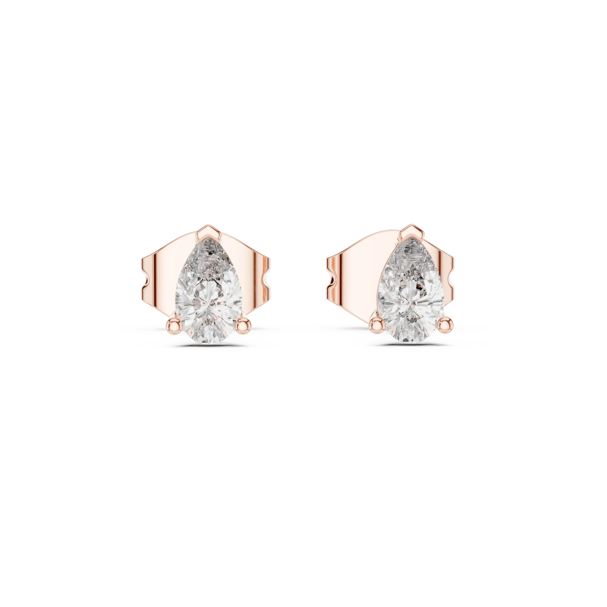 Elaria Grace Pear Diamond Stud Earrings - Image 3