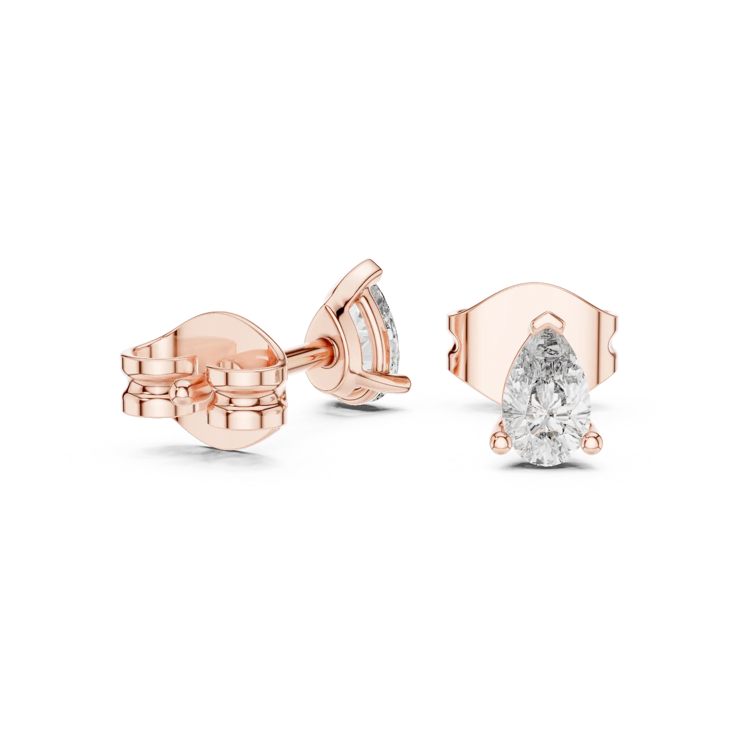 Elaria Grace Pear Diamond Stud Earrings - Image 4