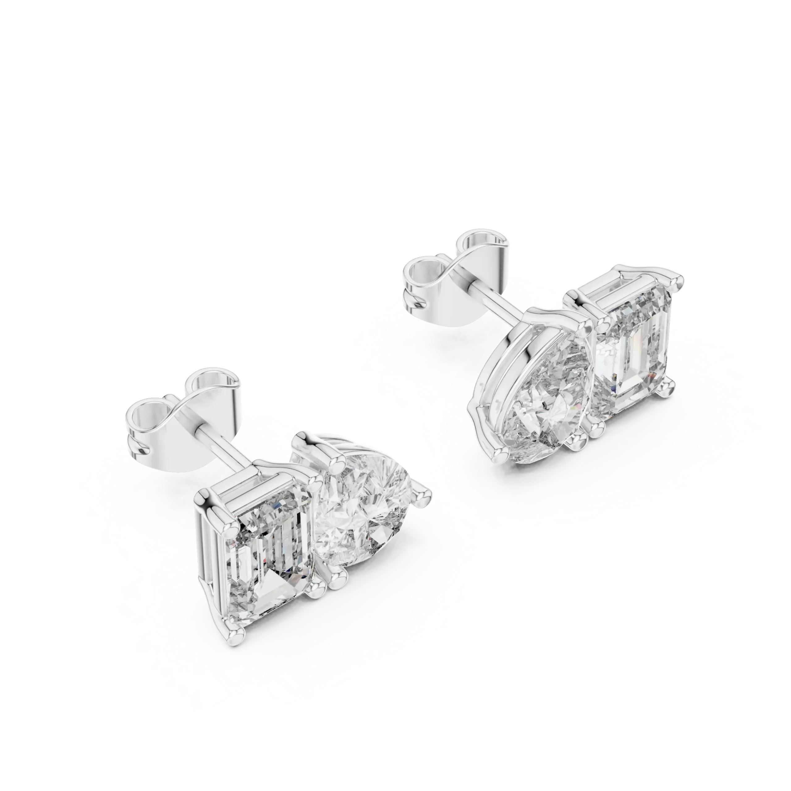 Emerelle Emerald & Pear Diamond Earrings