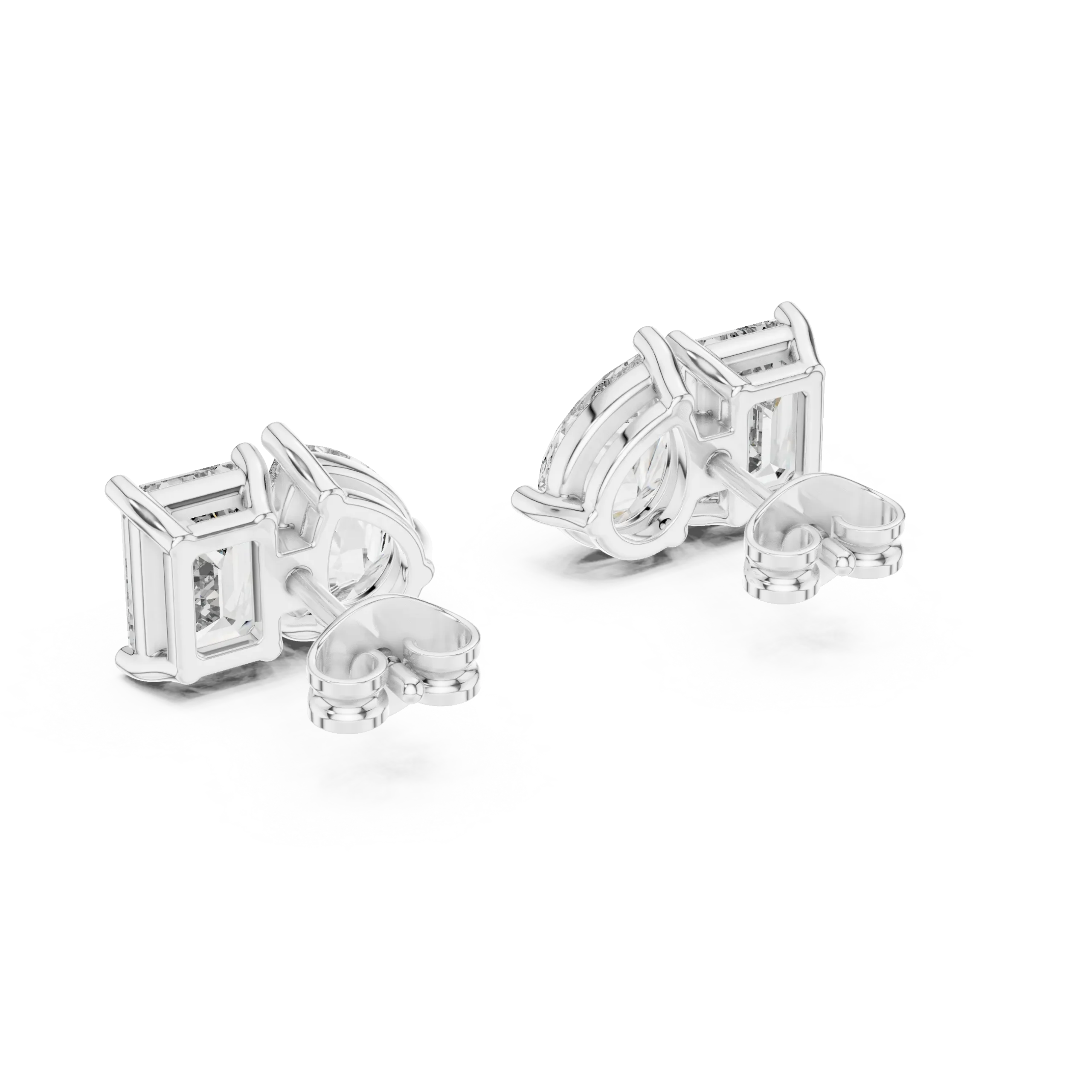 Emerelle Emerald & Pear Diamond Earrings - Image 2