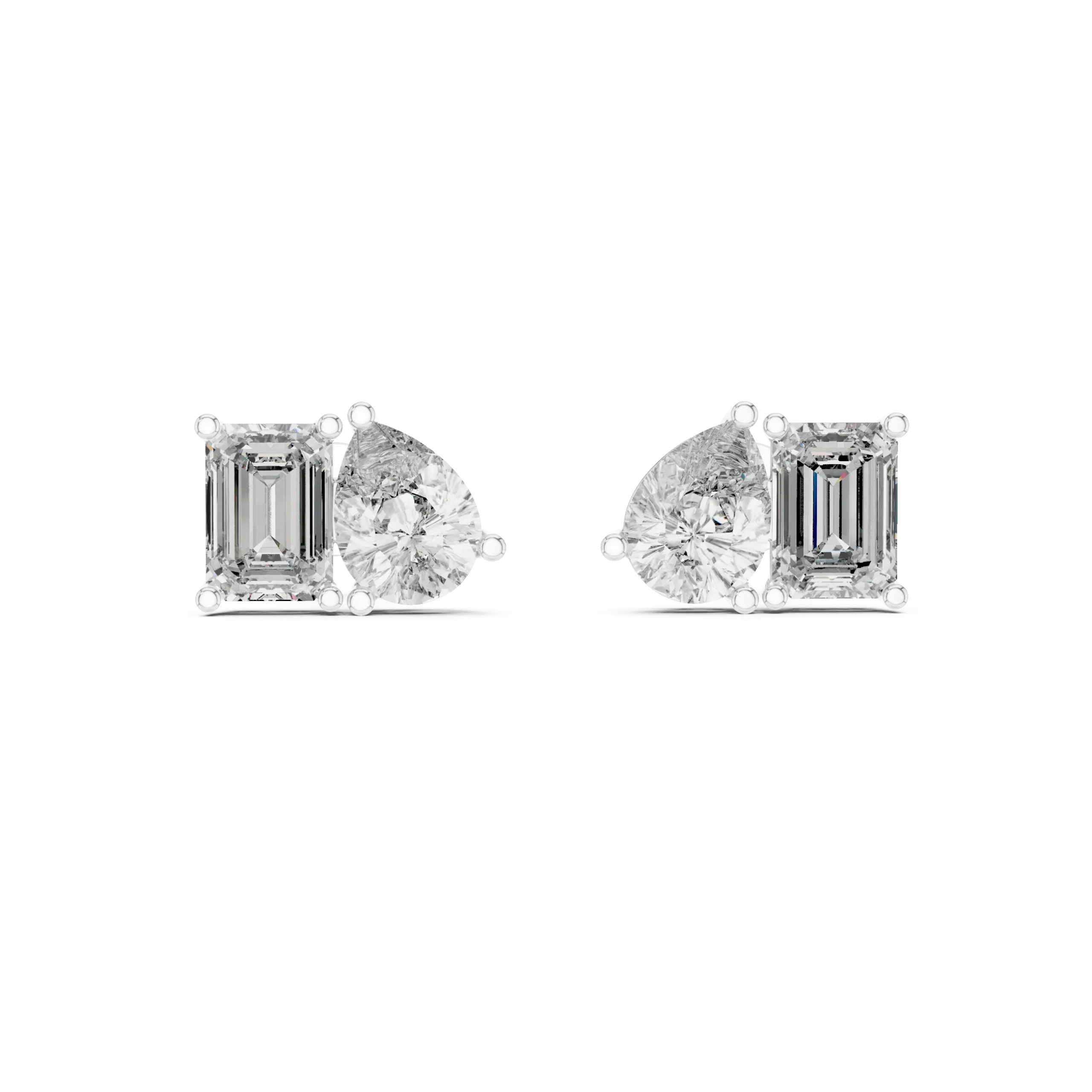 Emerelle Emerald & Pear Diamond Earrings - Image 3