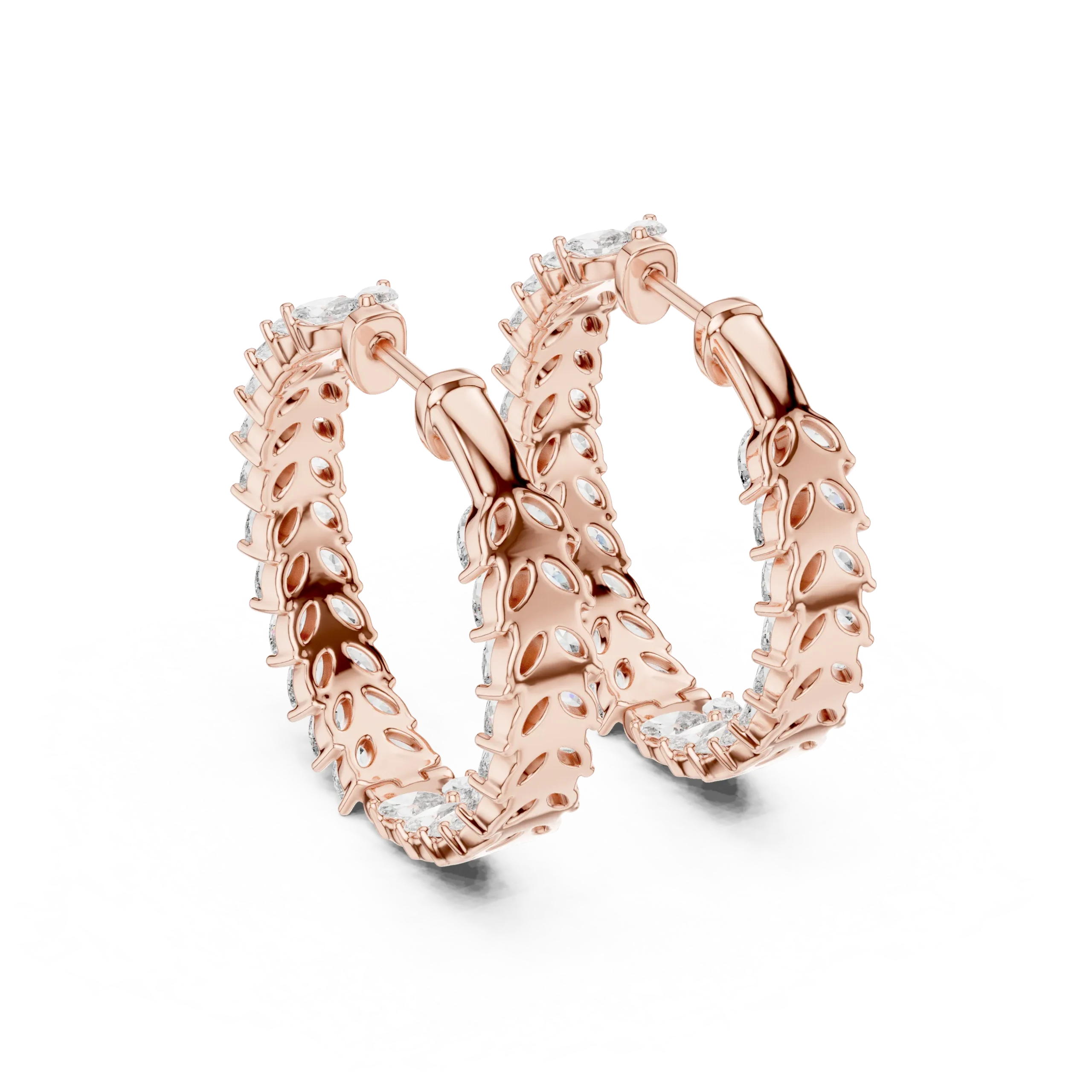 Florenza Marquise Wreath Diamond Hoops - Image 2