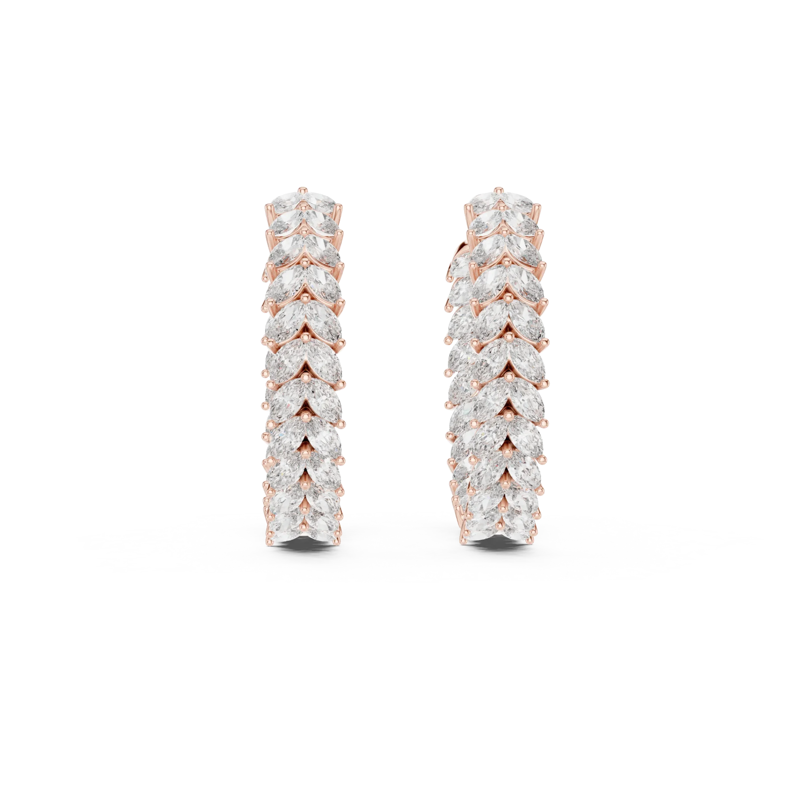 Florenza Marquise Wreath Diamond Hoops - Image 3
