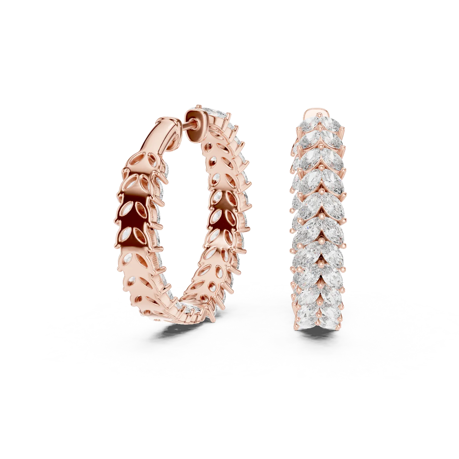Florenza Marquise Wreath Diamond Hoops - Image 4