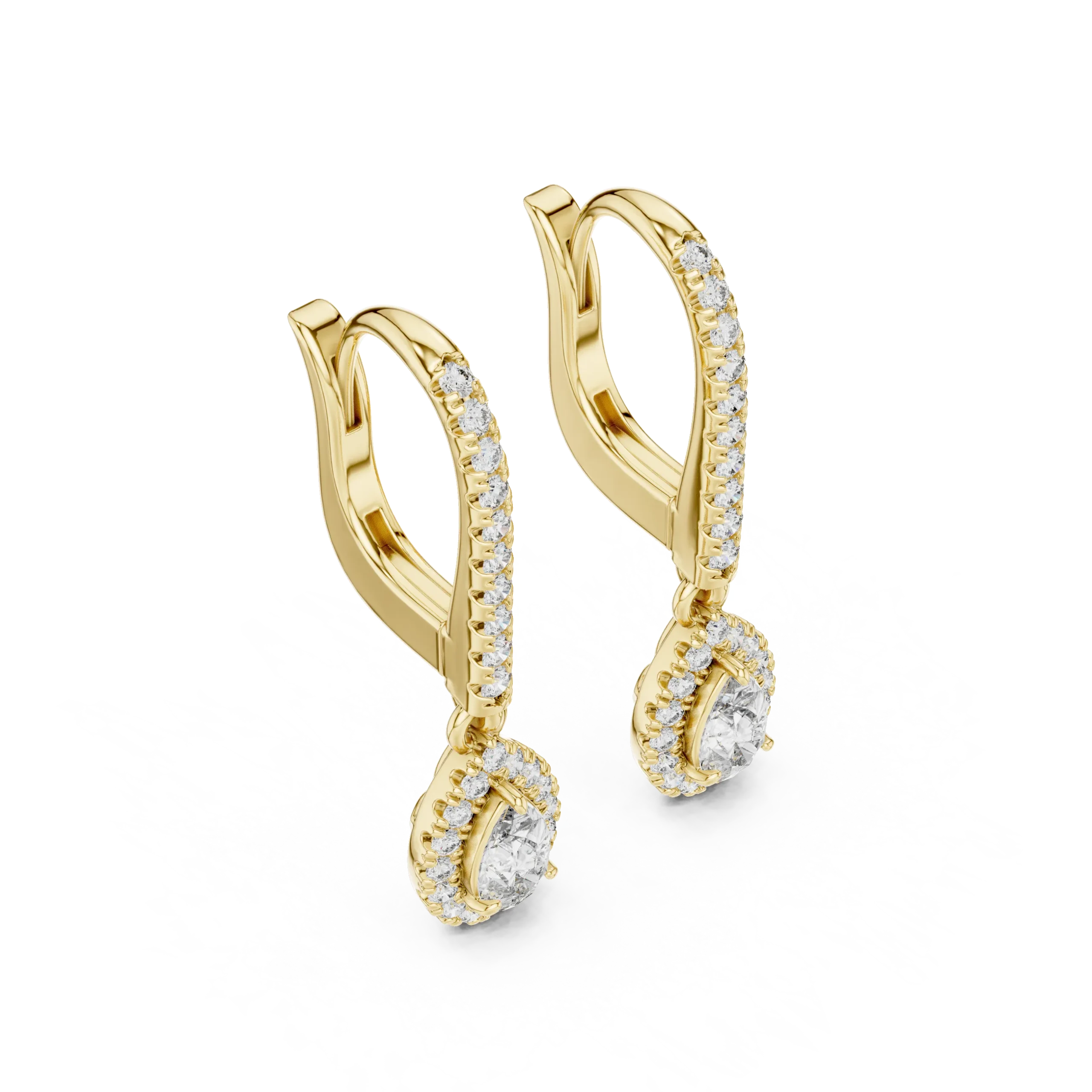 Aurelle Round & Pear Lab Diamond Earrings
