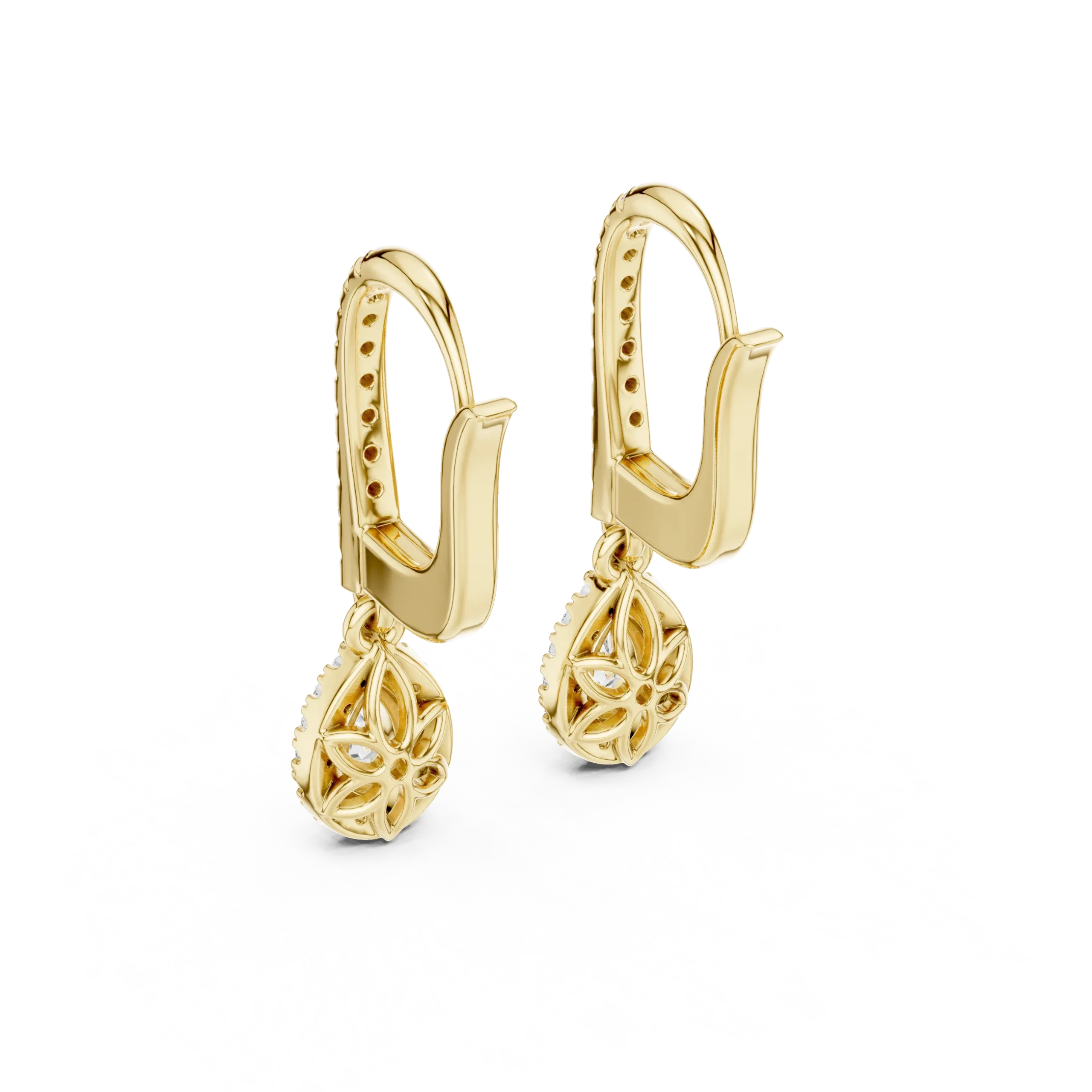 Aurelle Round & Pear Lab Diamond Earrings - Image 2
