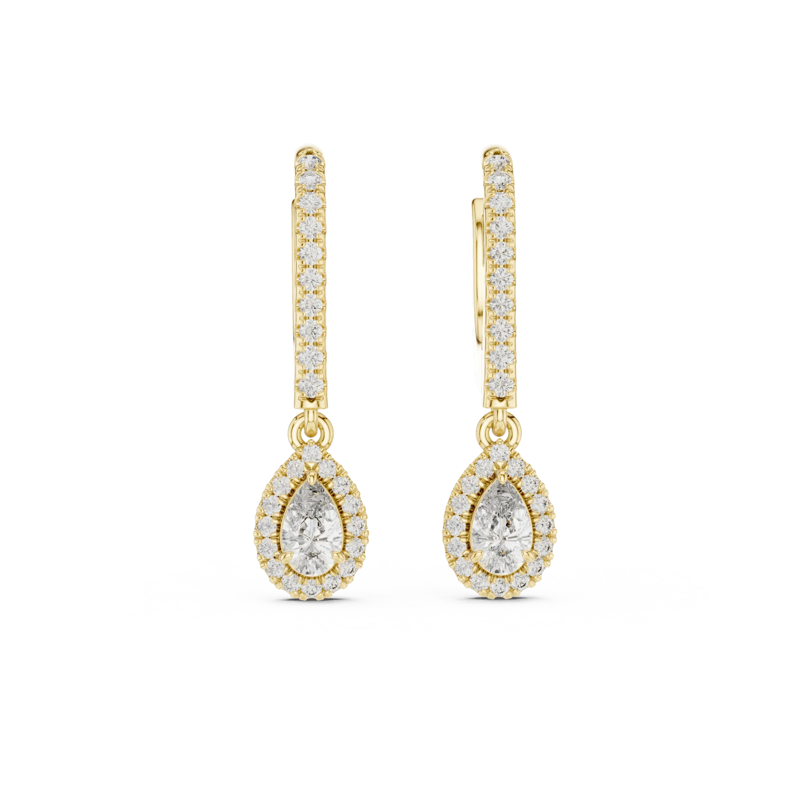 Aurelle Round & Pear Lab Diamond Earrings - Image 3