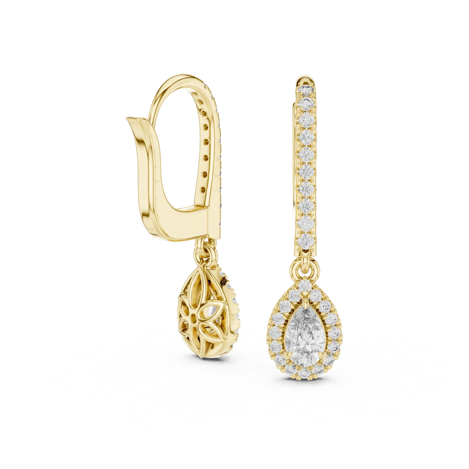 Aurelle Round & Pear Lab Diamond Earrings - Image 4