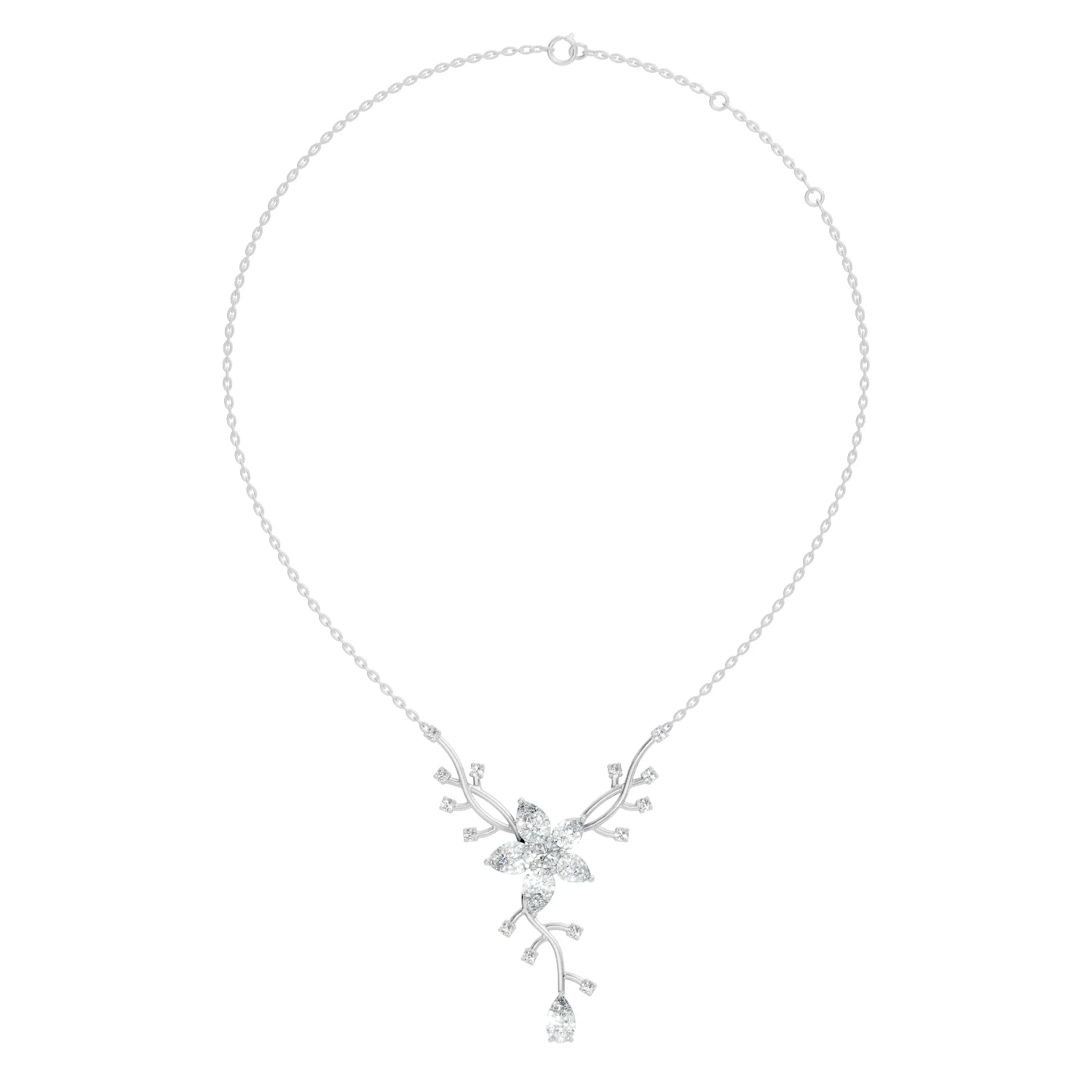 Florenza Floral Cascade Diamond Necklace - Image 4