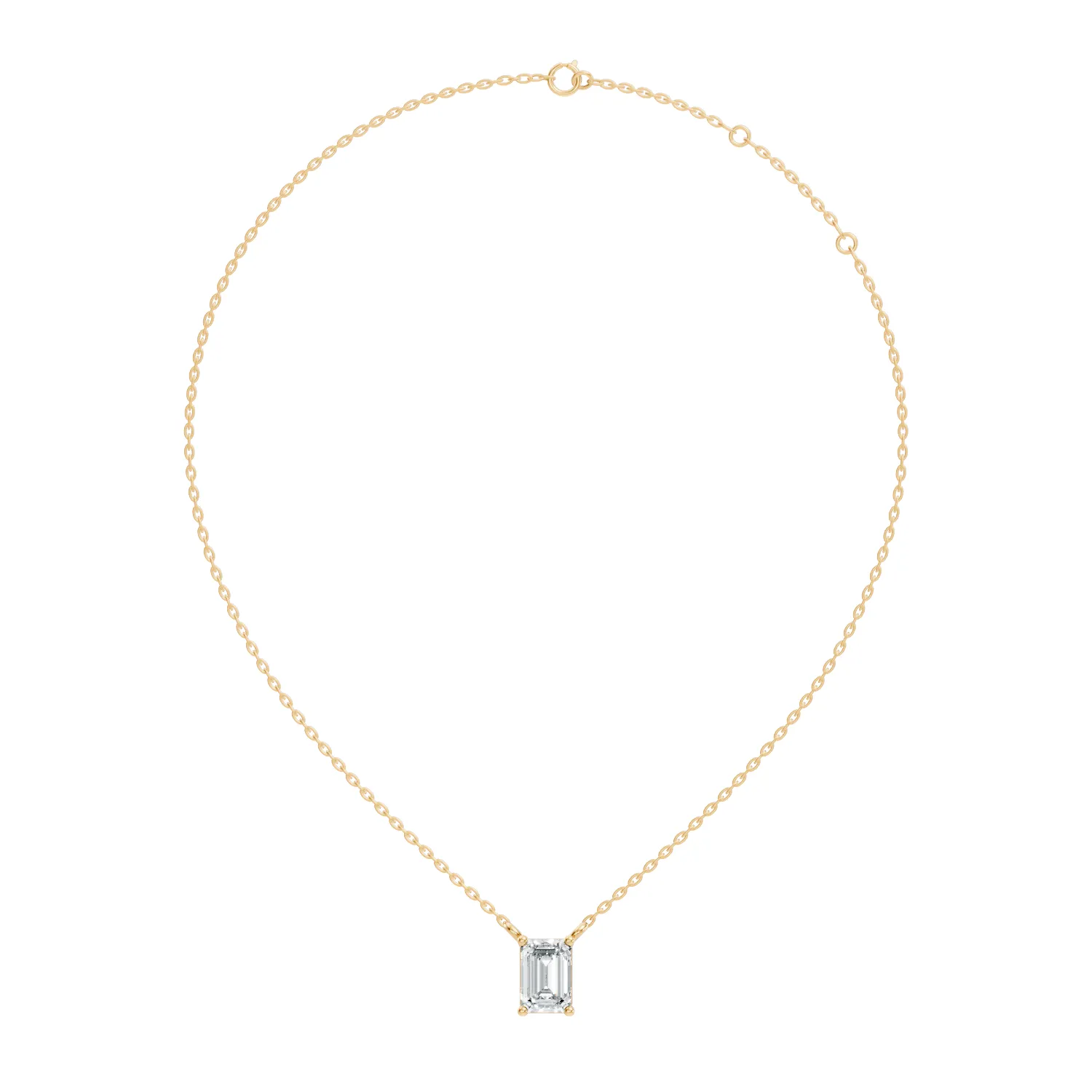 Emerelle Emerald-Cut Diamond Solitaire Pendant - Image 5