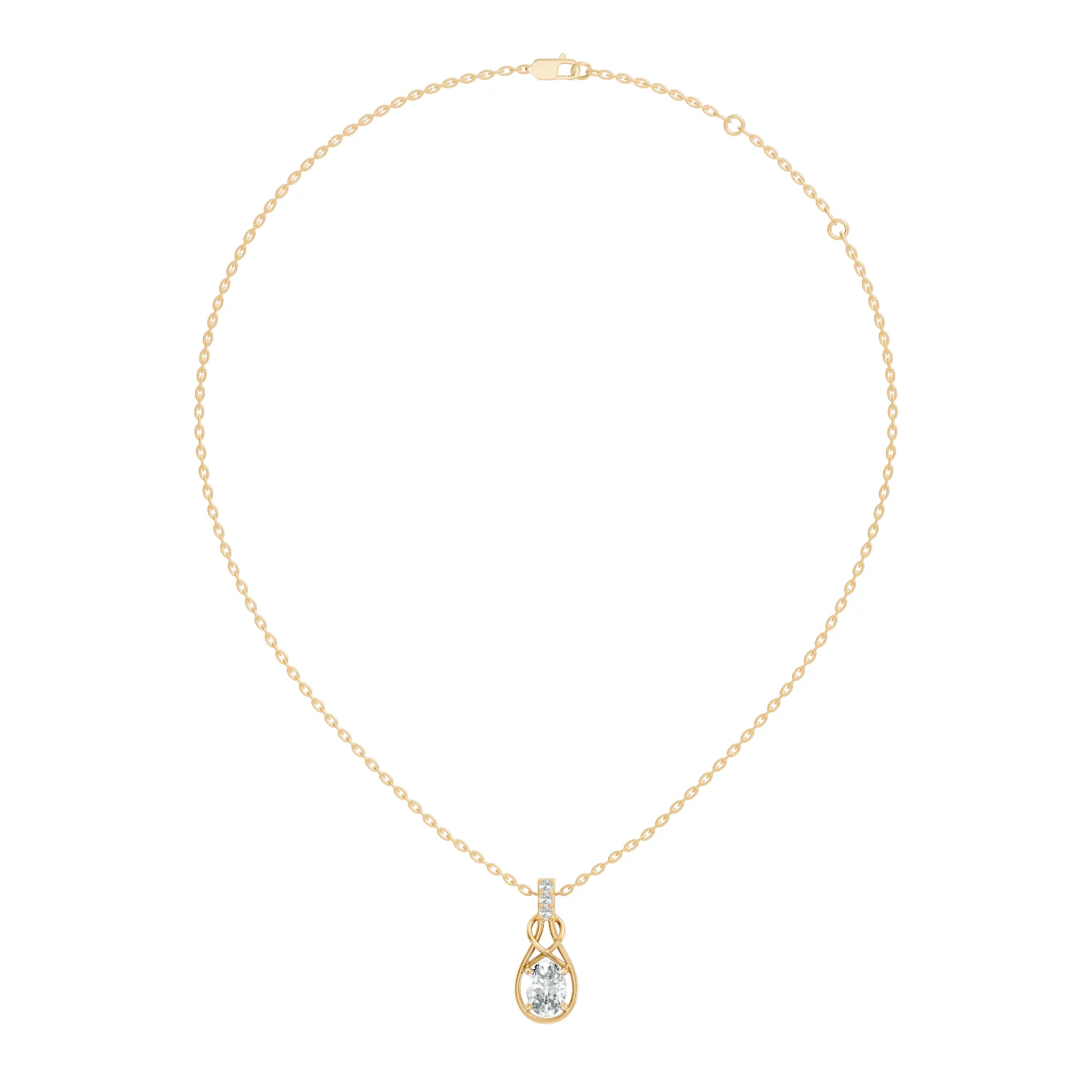 Ovara Oval Diamond Cage Pendant - Image 5