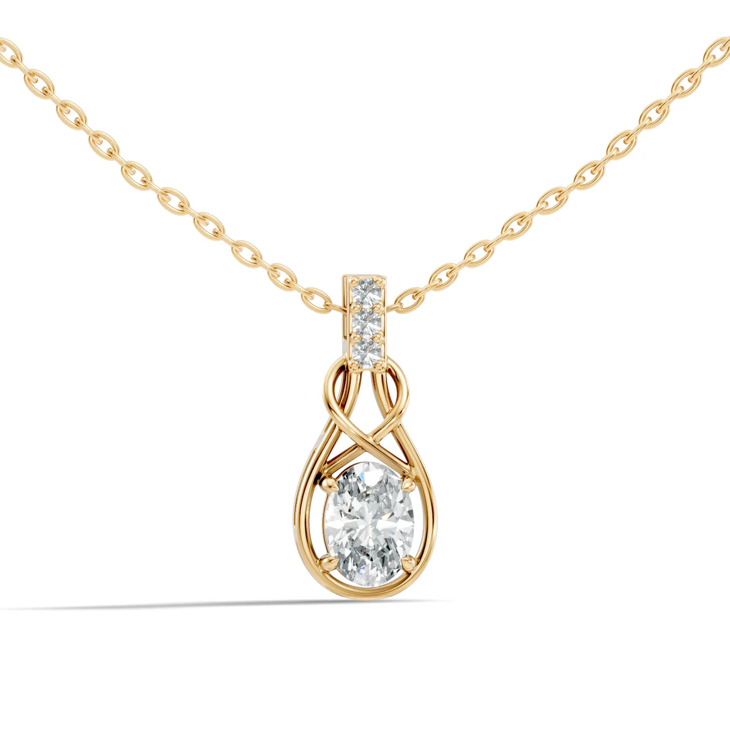 Ovara Oval Diamond Cage Pendant - Image 4