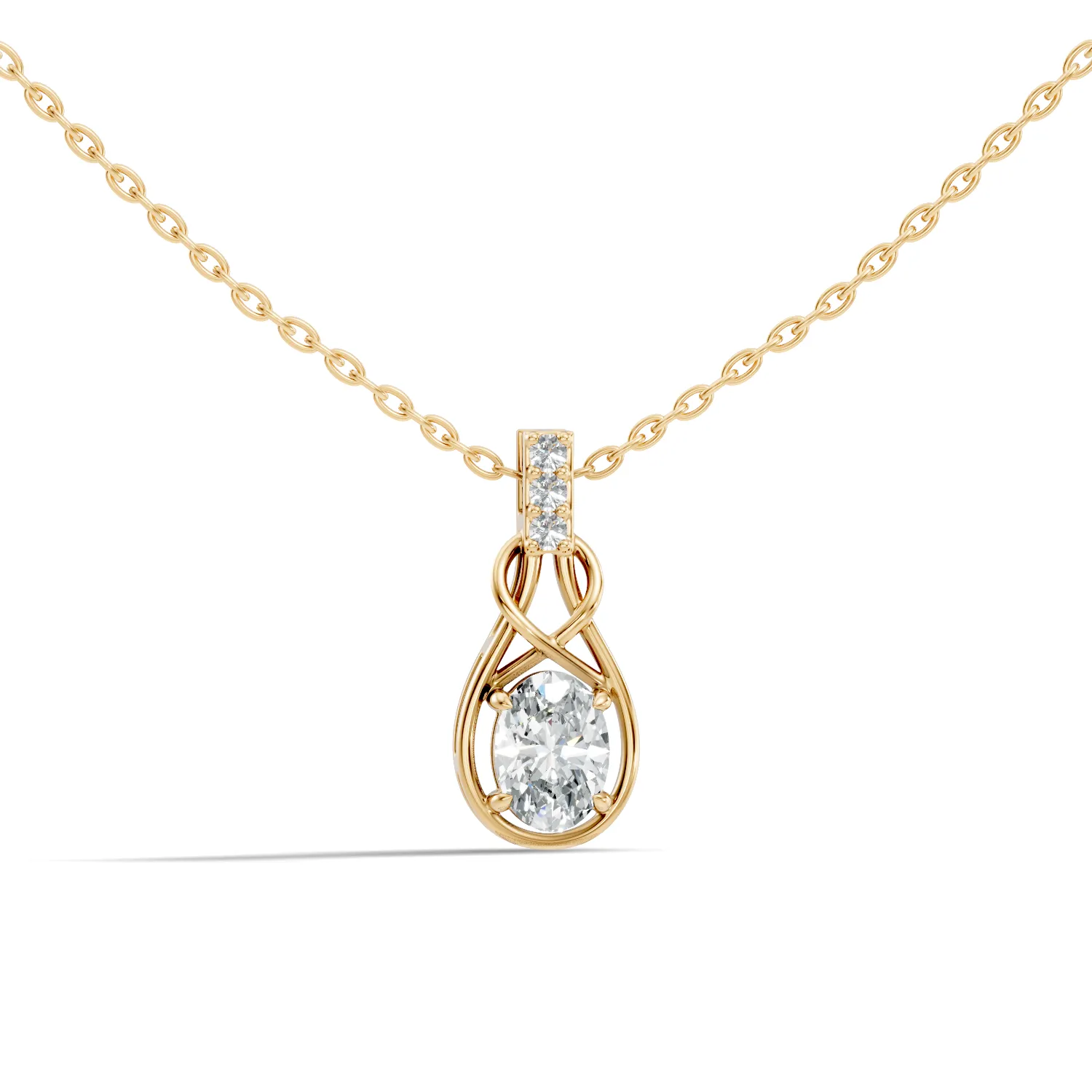Ovara Oval Diamond Cage Pendant