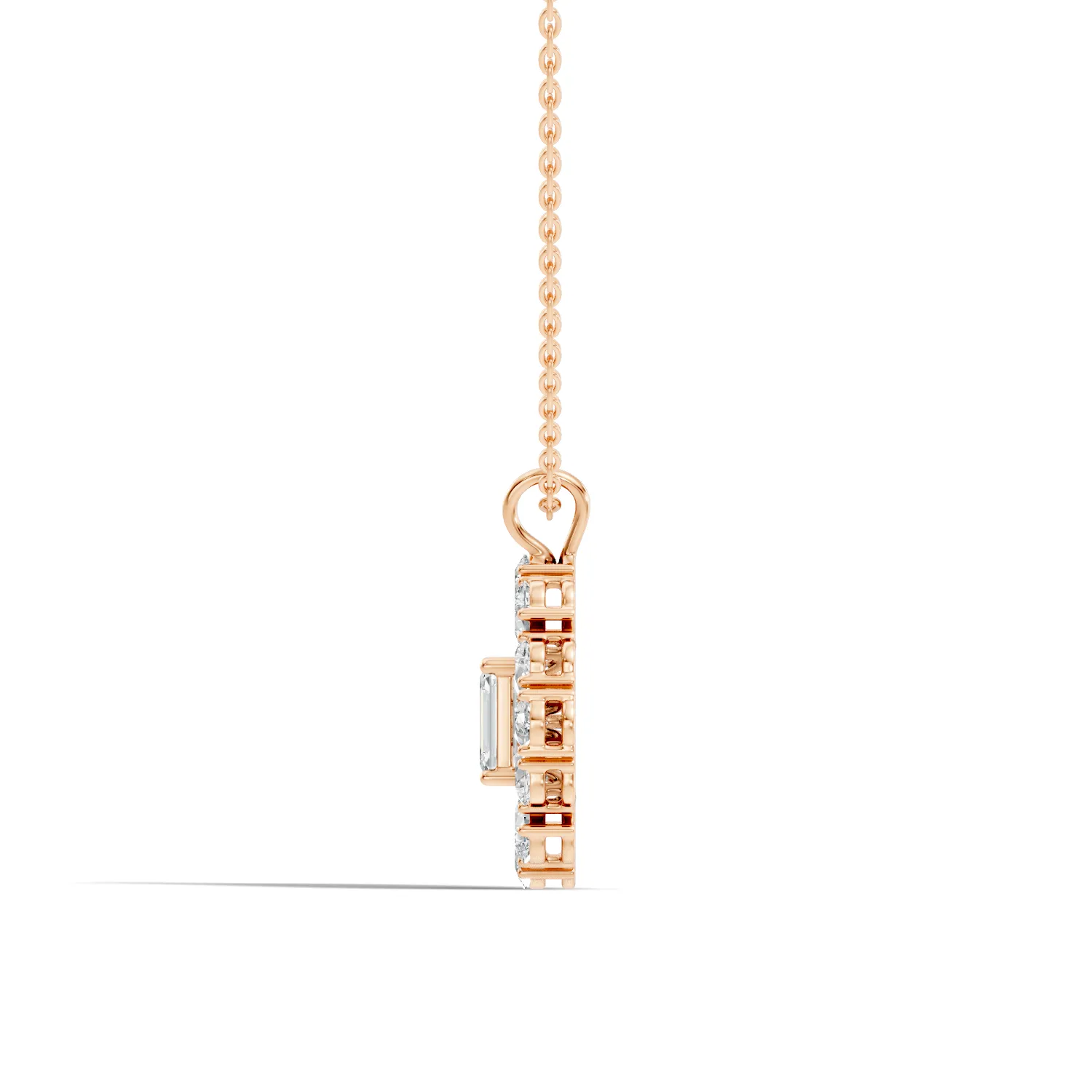 Florique Baguette Flower Diamond Pendant - Image 6