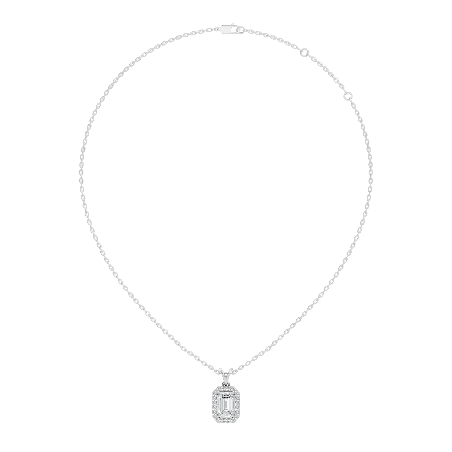 Coralina Emerald Halo Solitaire Pendant - Image 5