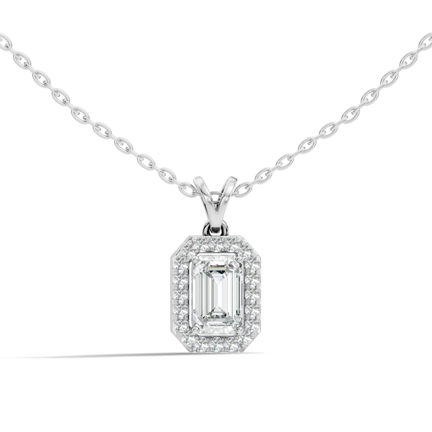 Coralina Emerald Halo Solitaire Pendant - Image 4