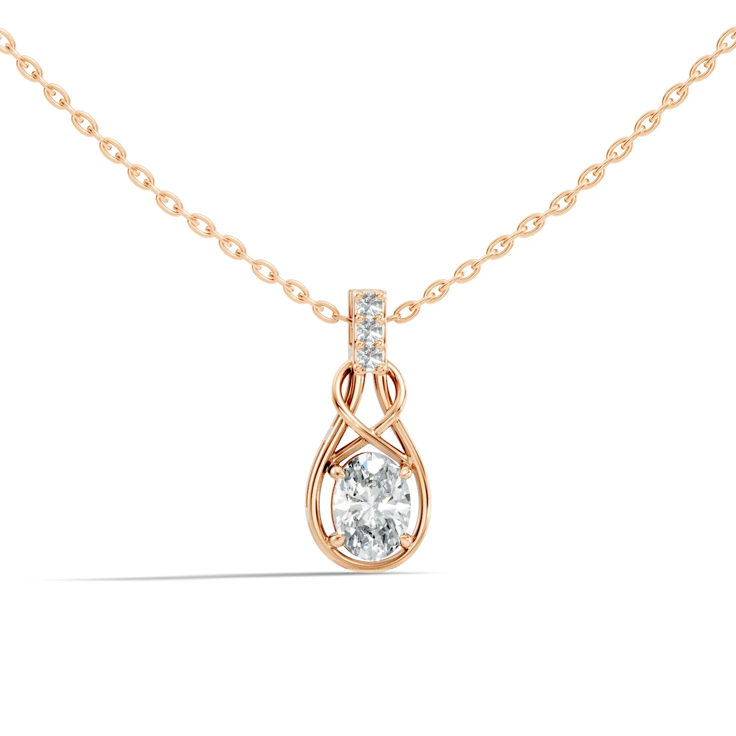 Ovara Oval Diamond Cage Pendant - Image 3