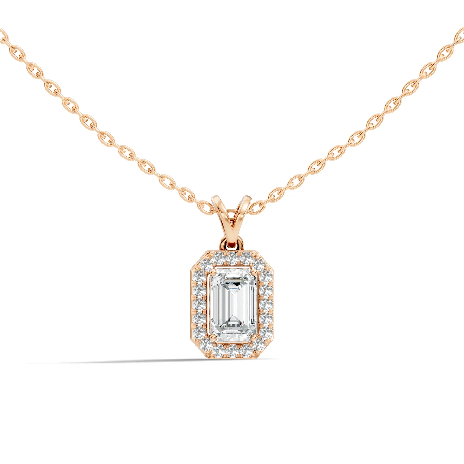Coralina Emerald Halo Solitaire Pendant - Image 2