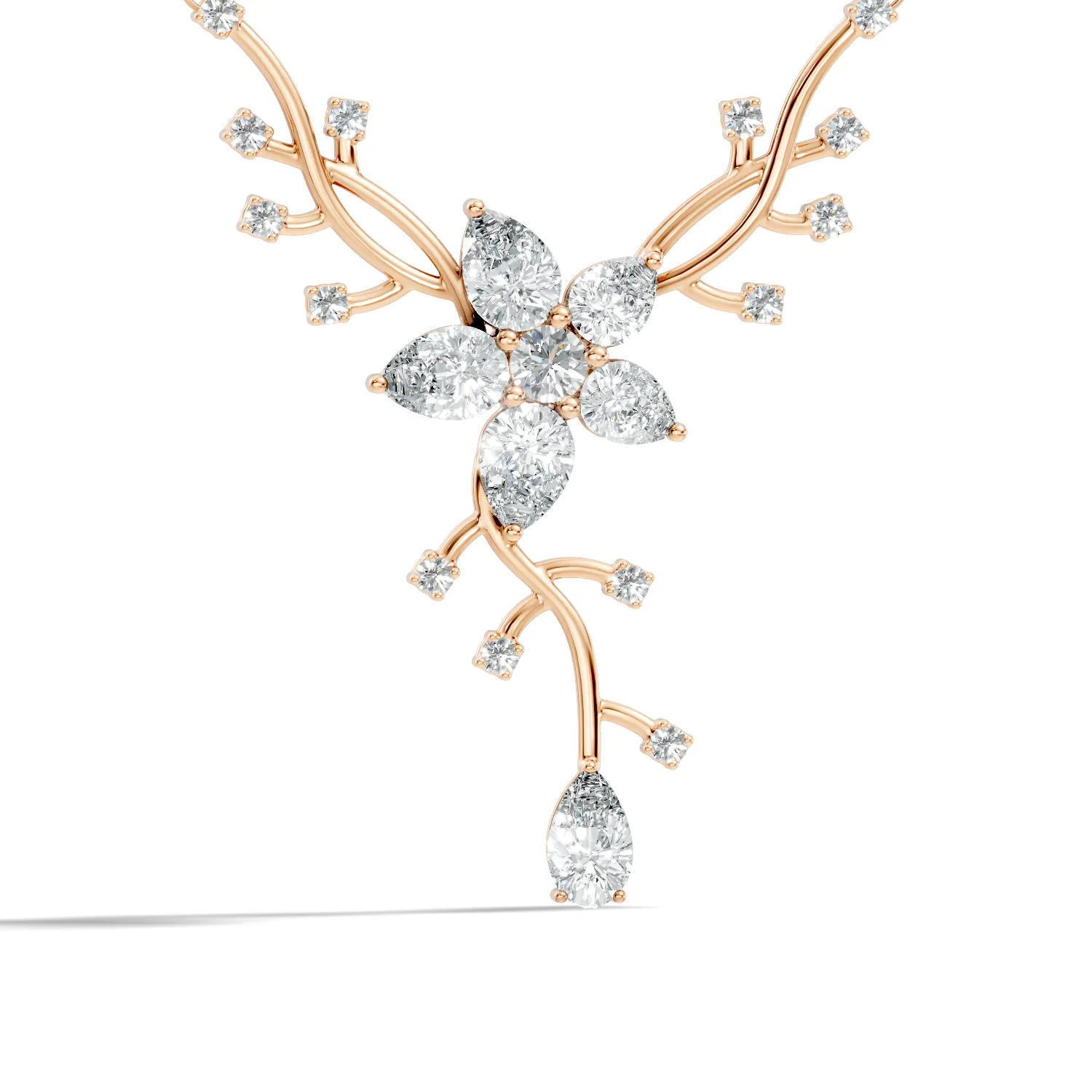 Florenza Floral Cascade Diamond Necklace - Image 2