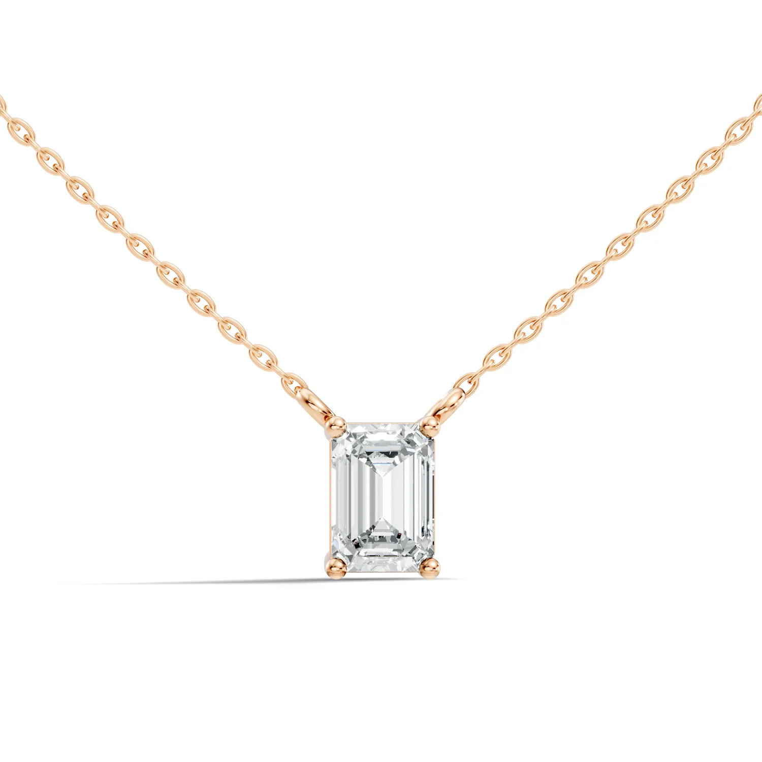 Emerelle Emerald-Cut Diamond Solitaire Pendant - Image 2