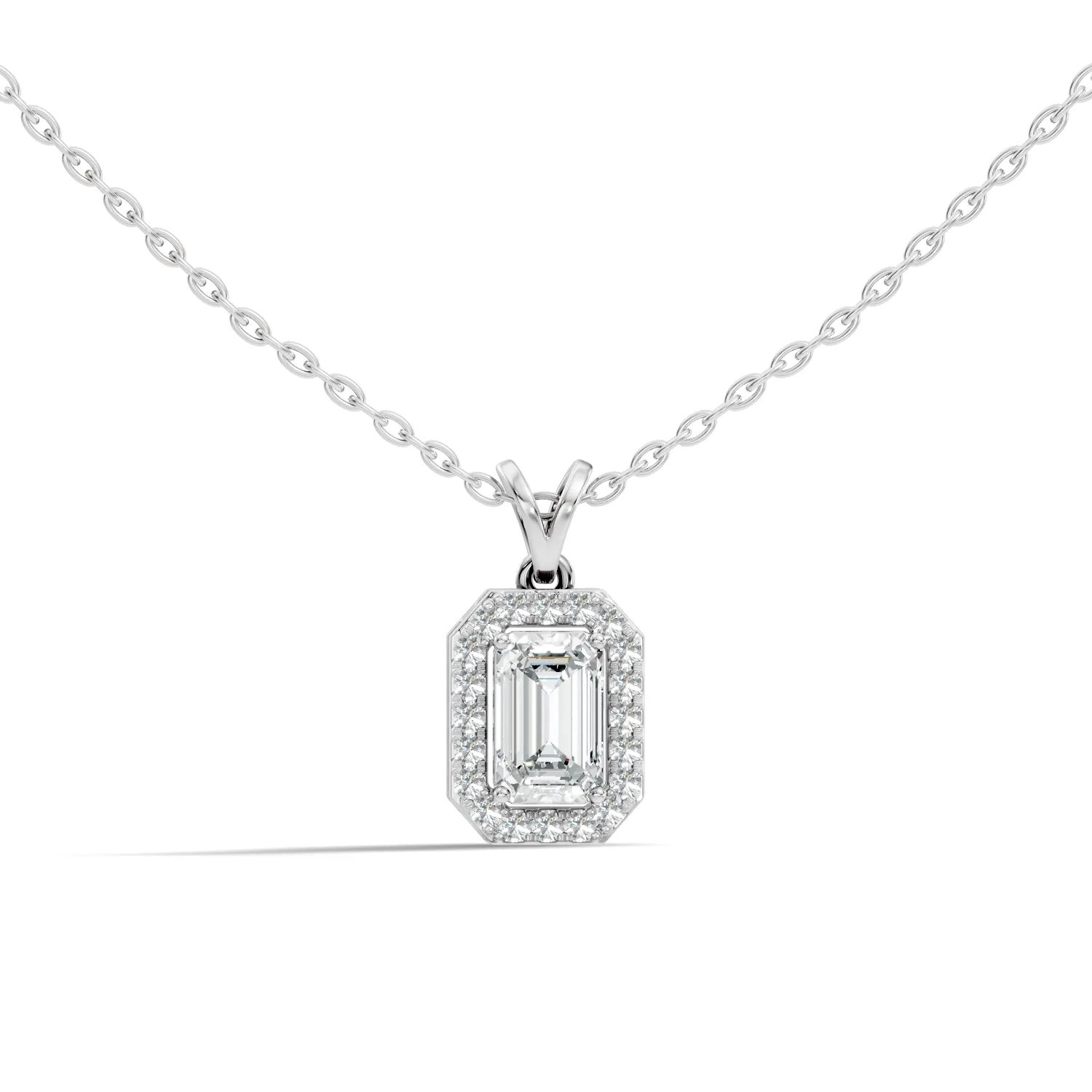 Coralina Emerald Halo Solitaire Pendant