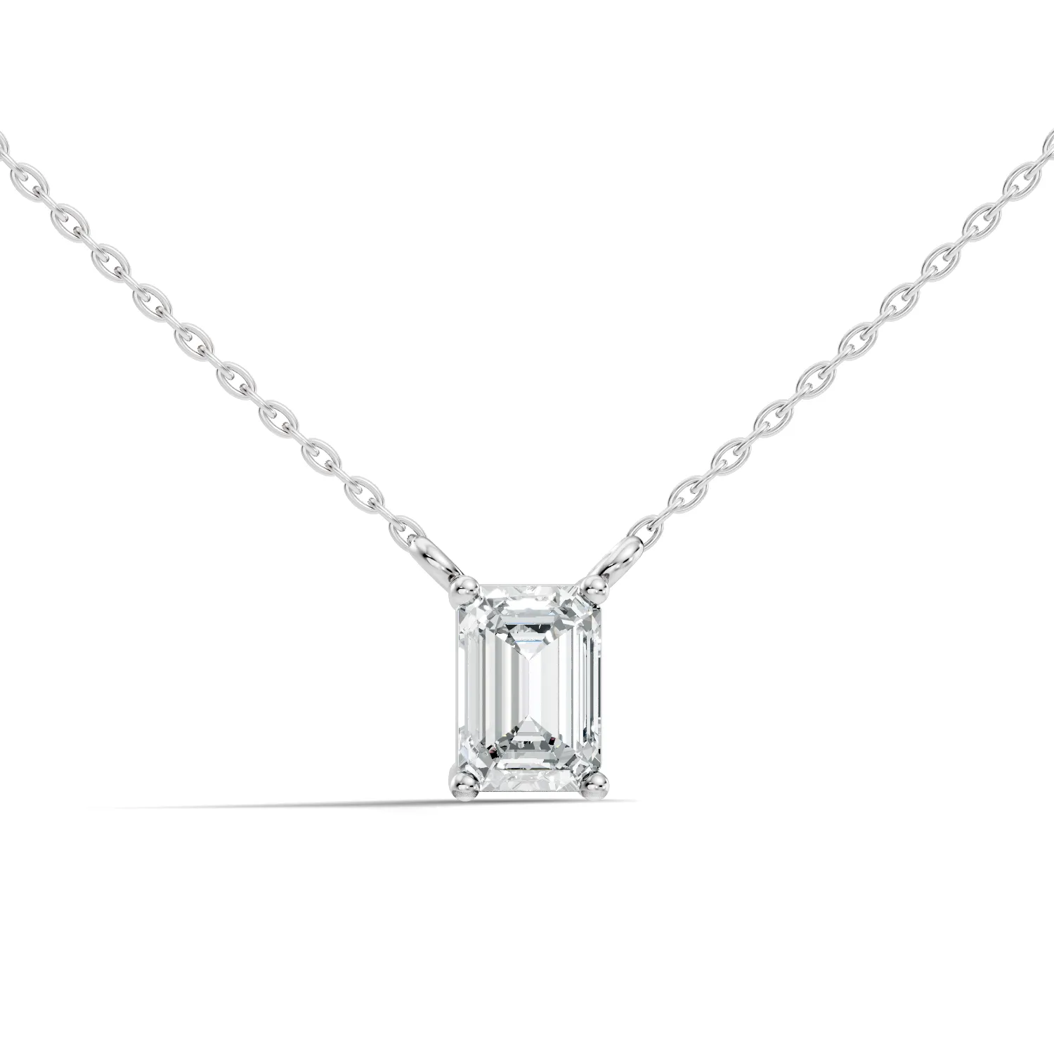 Emerelle Emerald-Cut Diamond Solitaire Pendant - Image 3