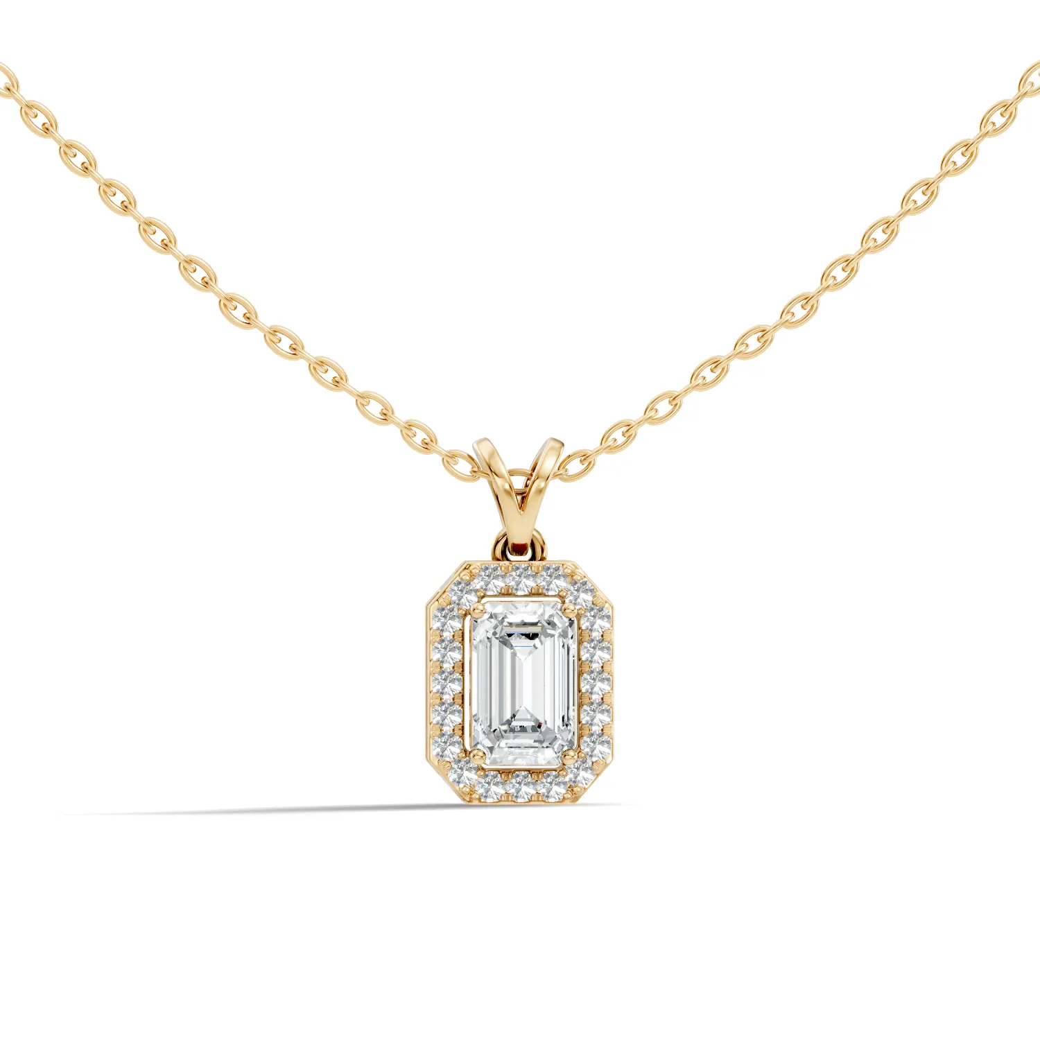 Coralina Emerald Halo Solitaire Pendant - Image 3