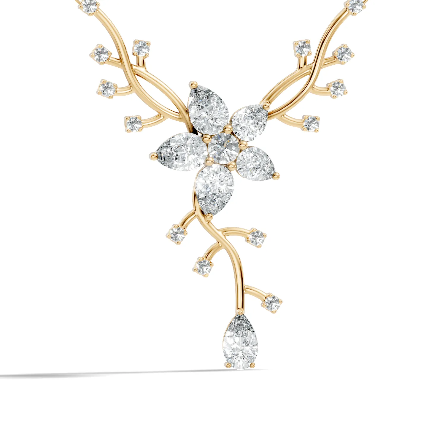 Florenza Floral Cascade Diamond Necklace - Image 3